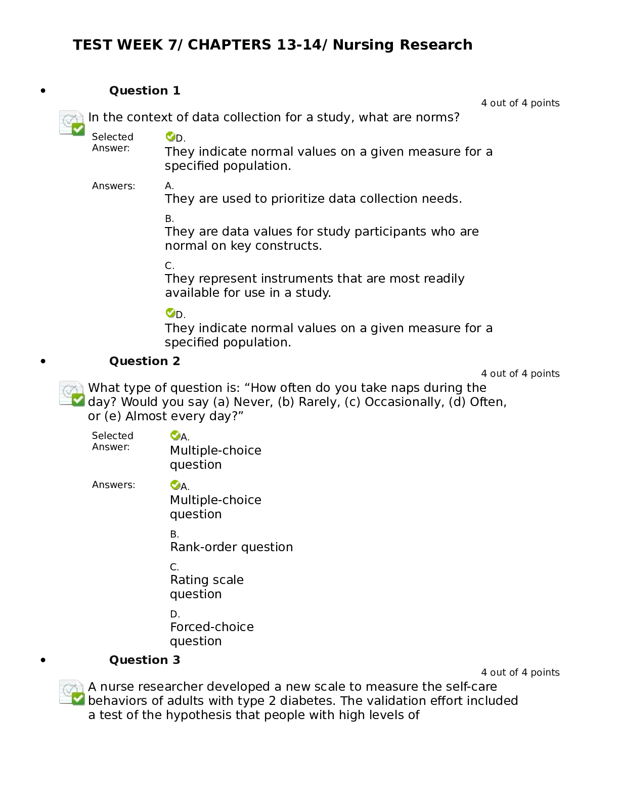TEST WEEK 7/ CHAPTERS 13-14/ Nursing Research