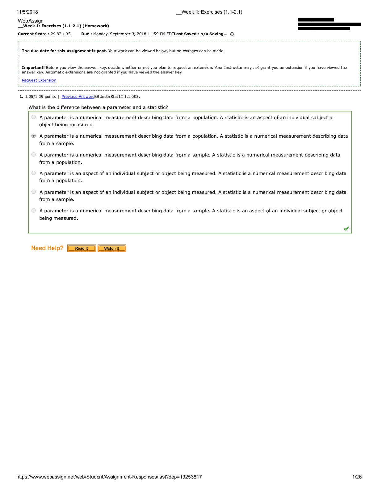 Understanding Basic Statistics, Enhanced  Exercises (1.1-2.1) ( Week 1 Homework)