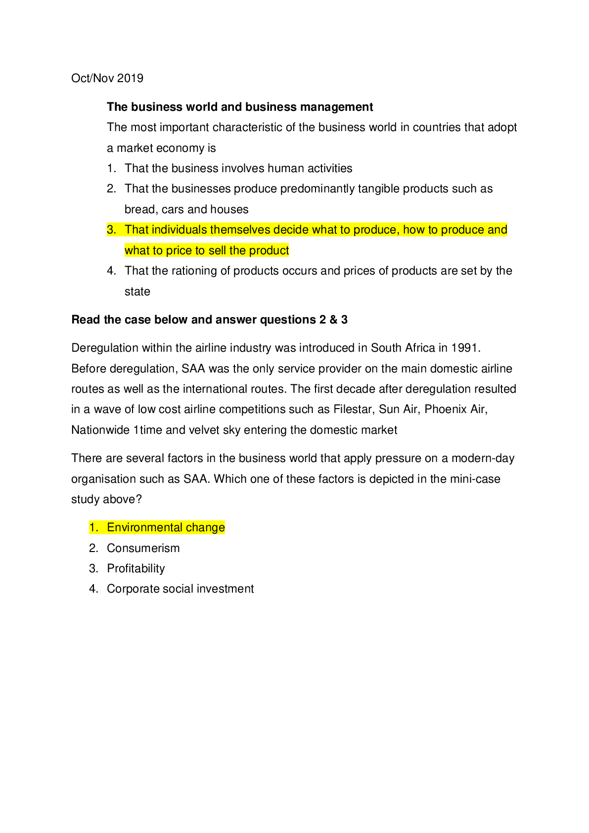 MNB1501 EXAM prep for distinction 2019 .