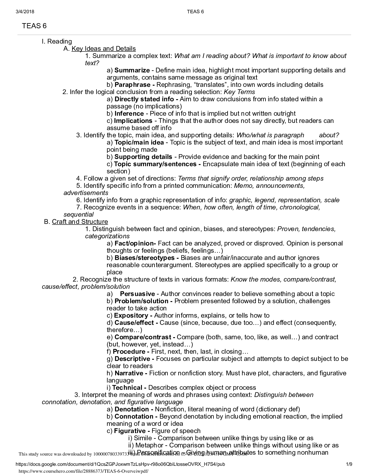 TEAS 6 Overview