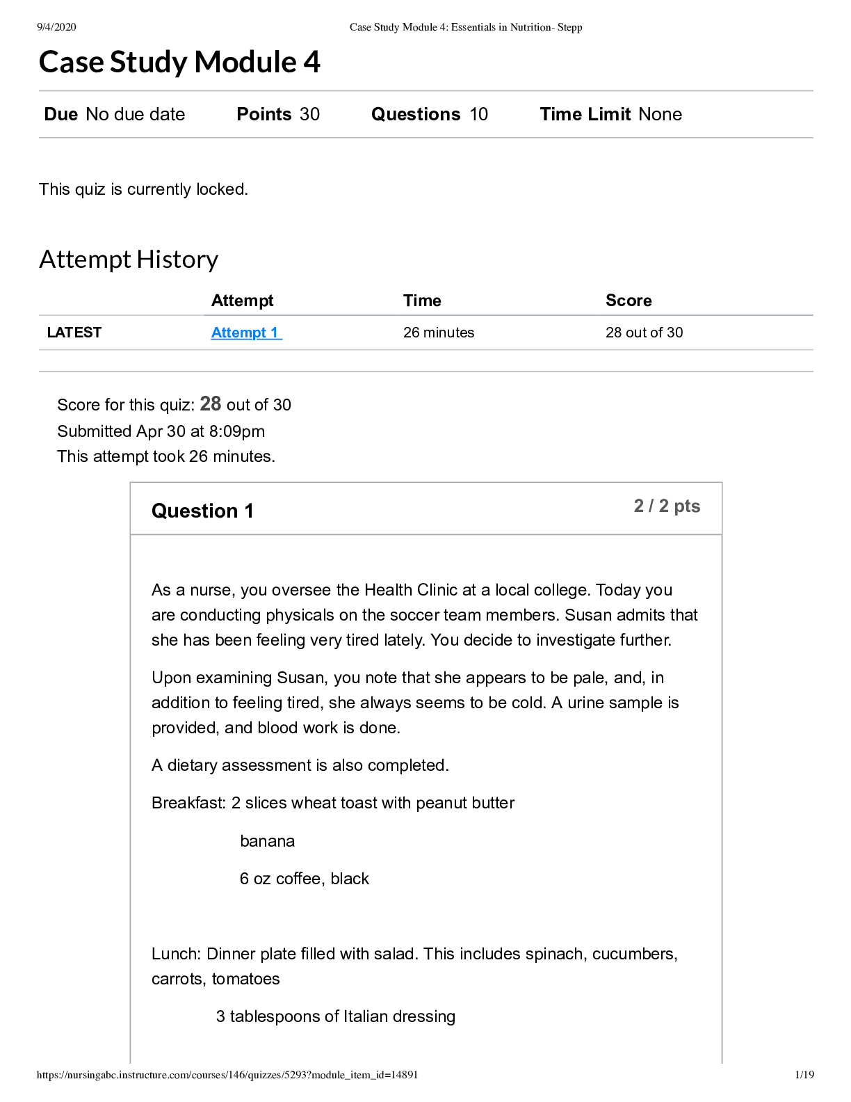 Case Study Module 4 Essentials in Nutrition- Stepp
