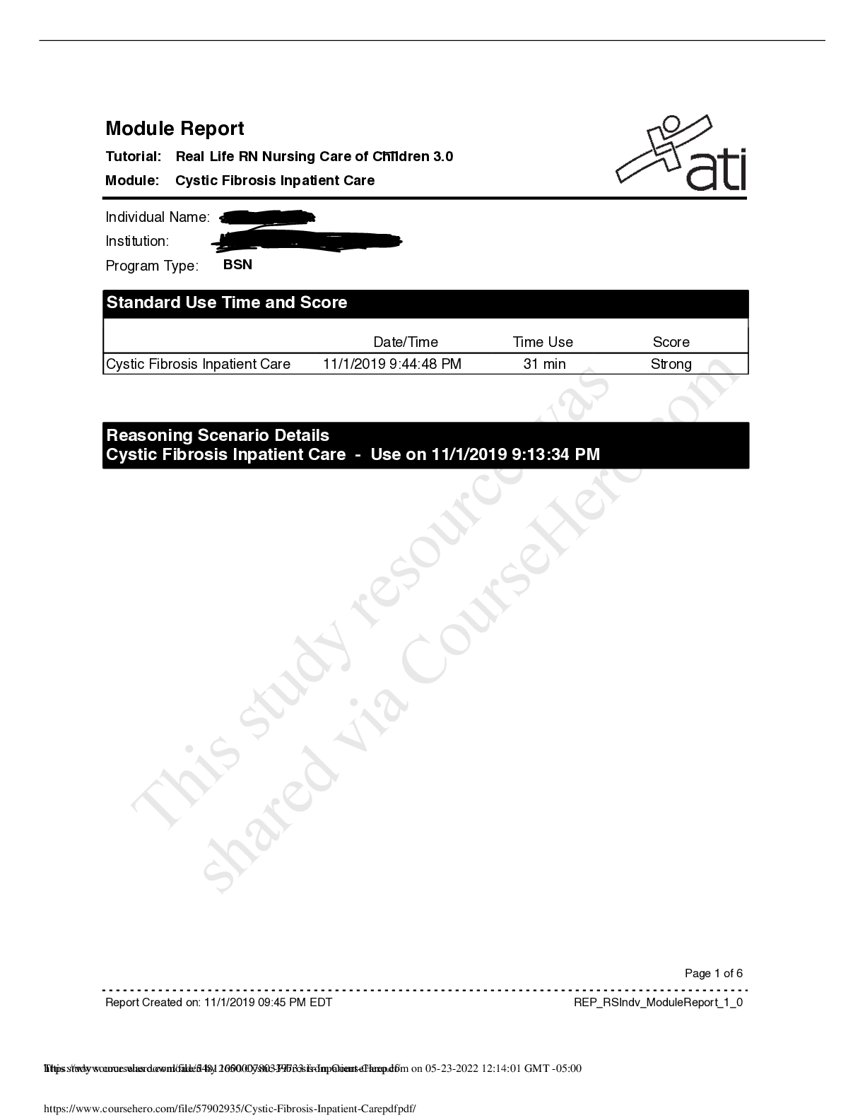 Cystic Fibrosis Inpatient Care (Real Life RN Nursing Care of Children 3.0)