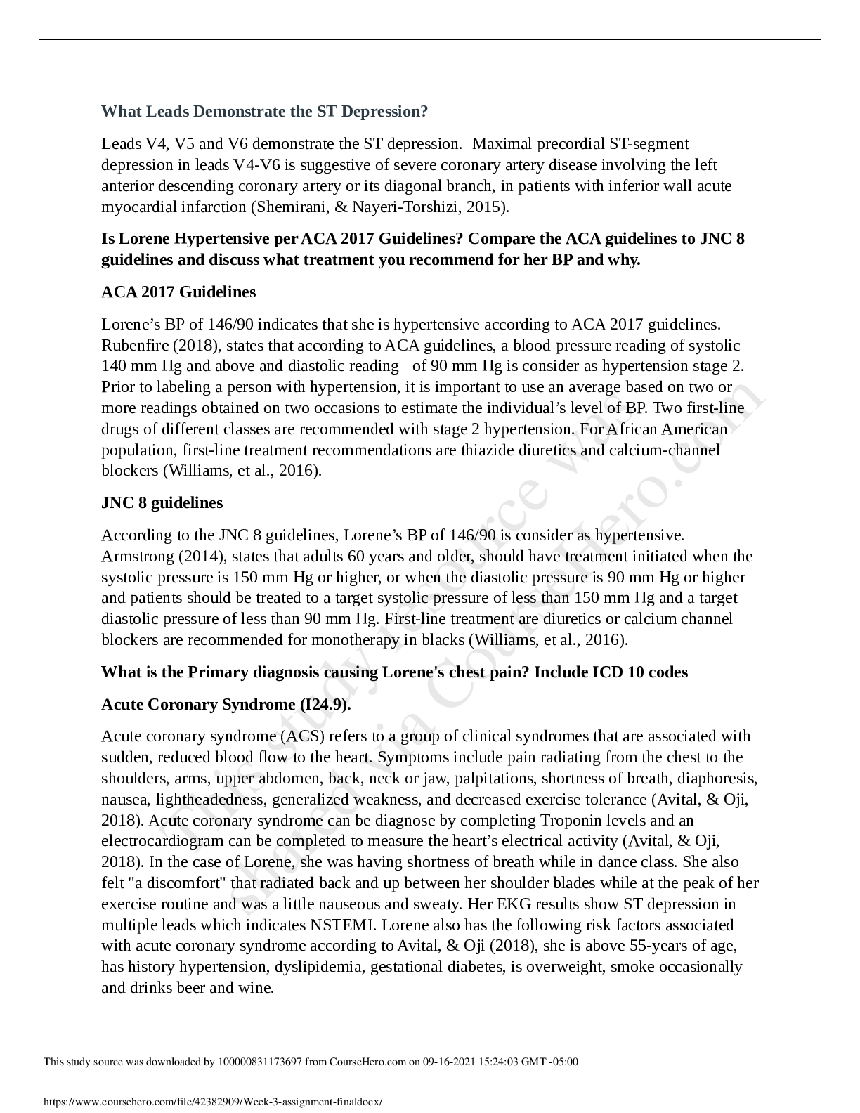 NURSING NR 603 Week 3 assignment discussion (question and answers)