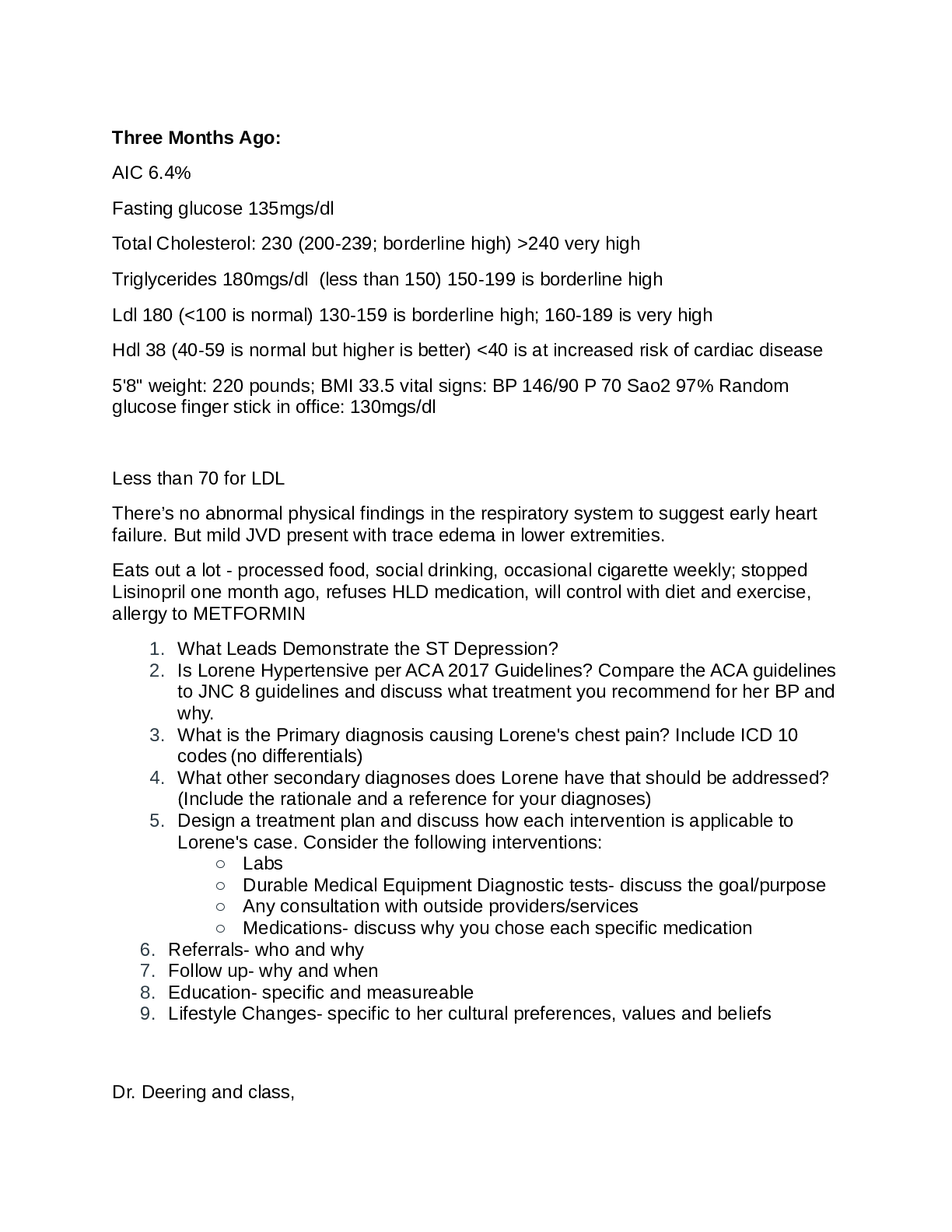 NR603 Week 3 Case Study