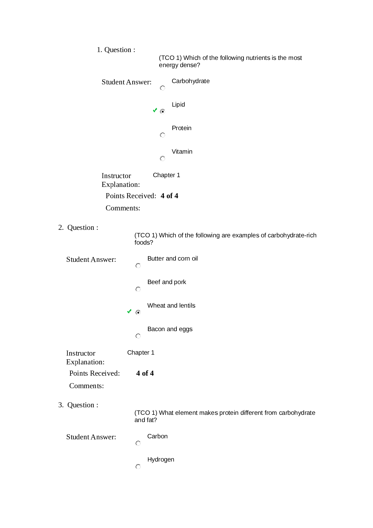 NUTRITION SCI 228 " quiz and solution