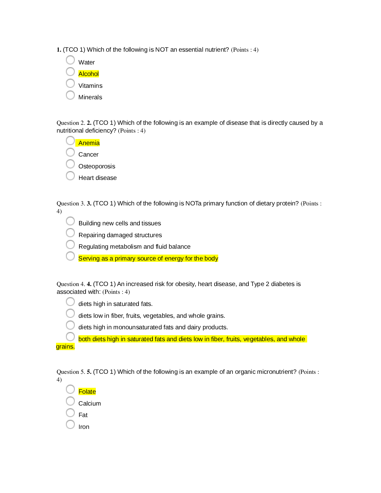 SCI 228 Midterm  questions and answers