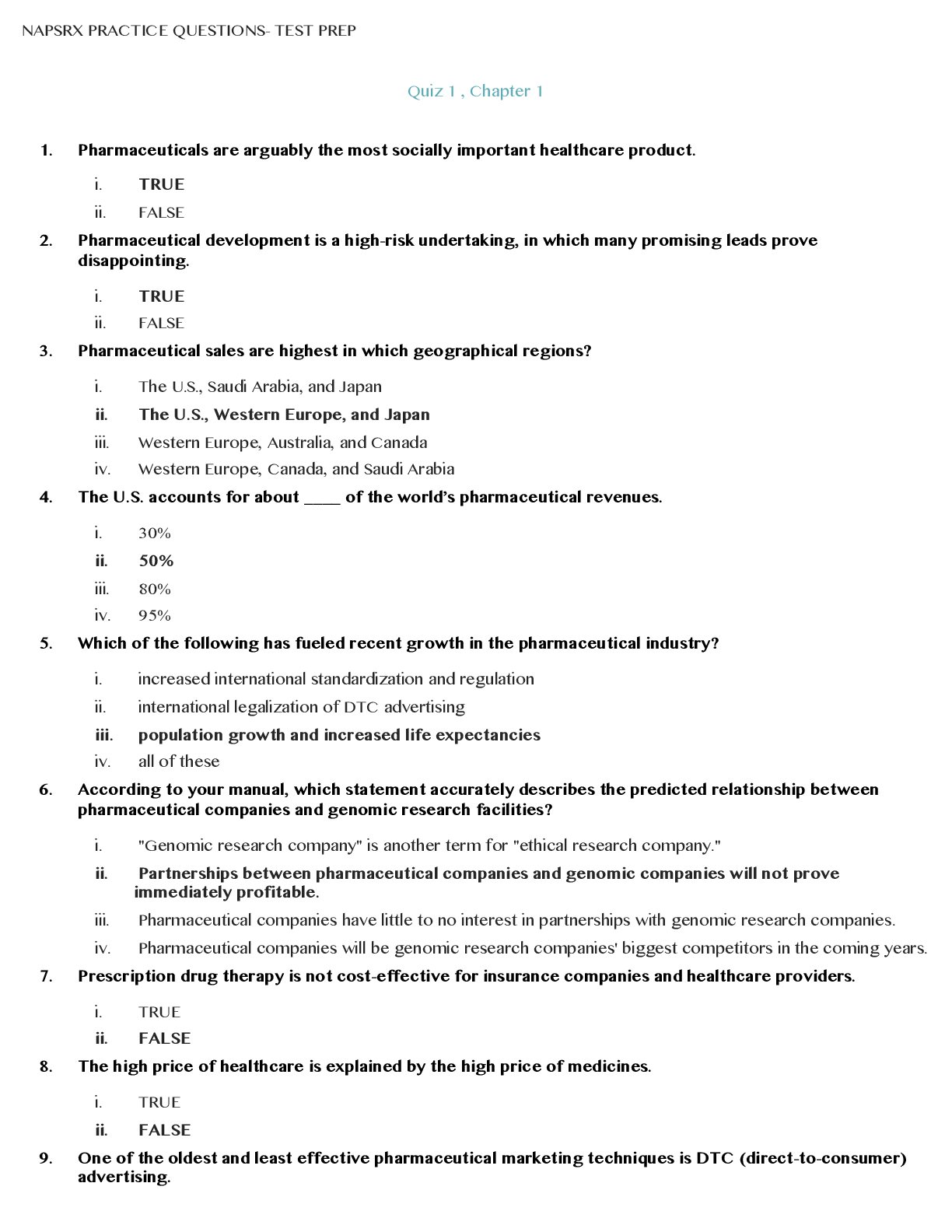 NAPSR Practice Questions :PHARMACEUT CNPR
