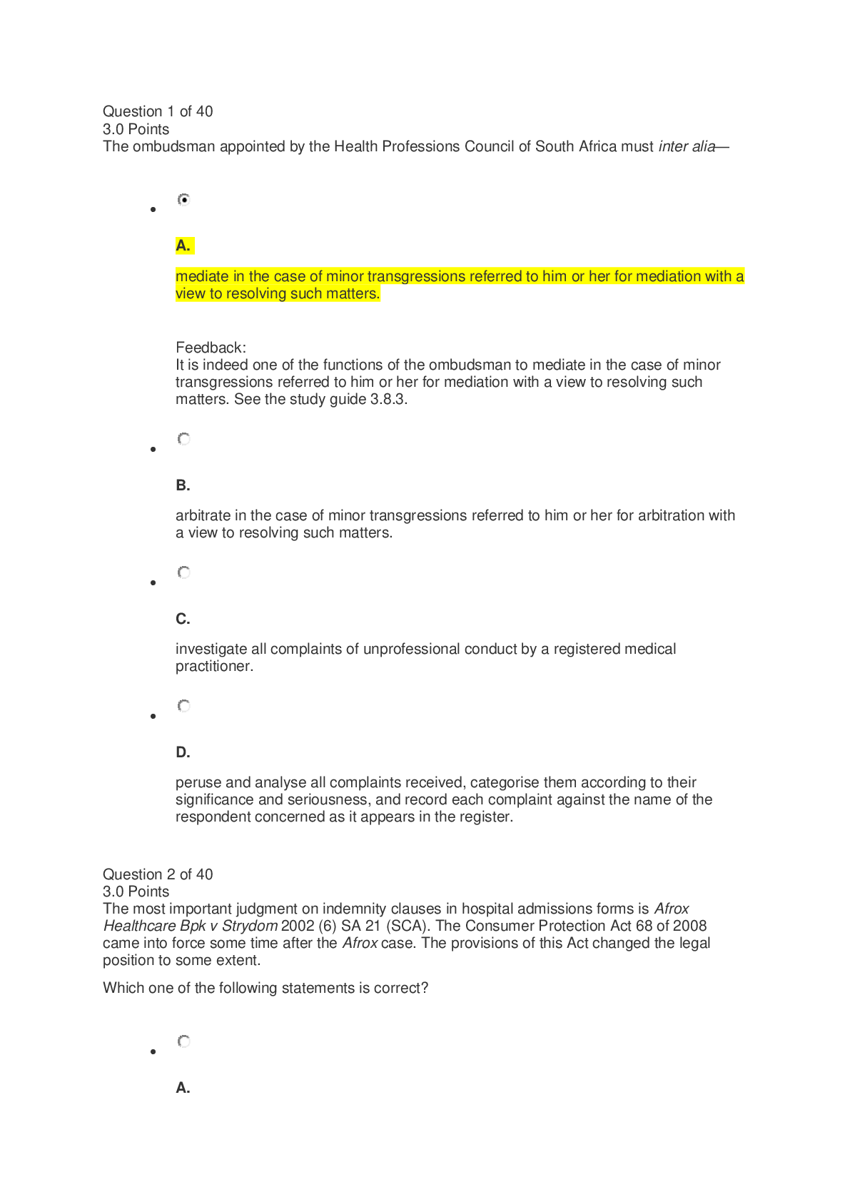 LCR4802 multiple choice