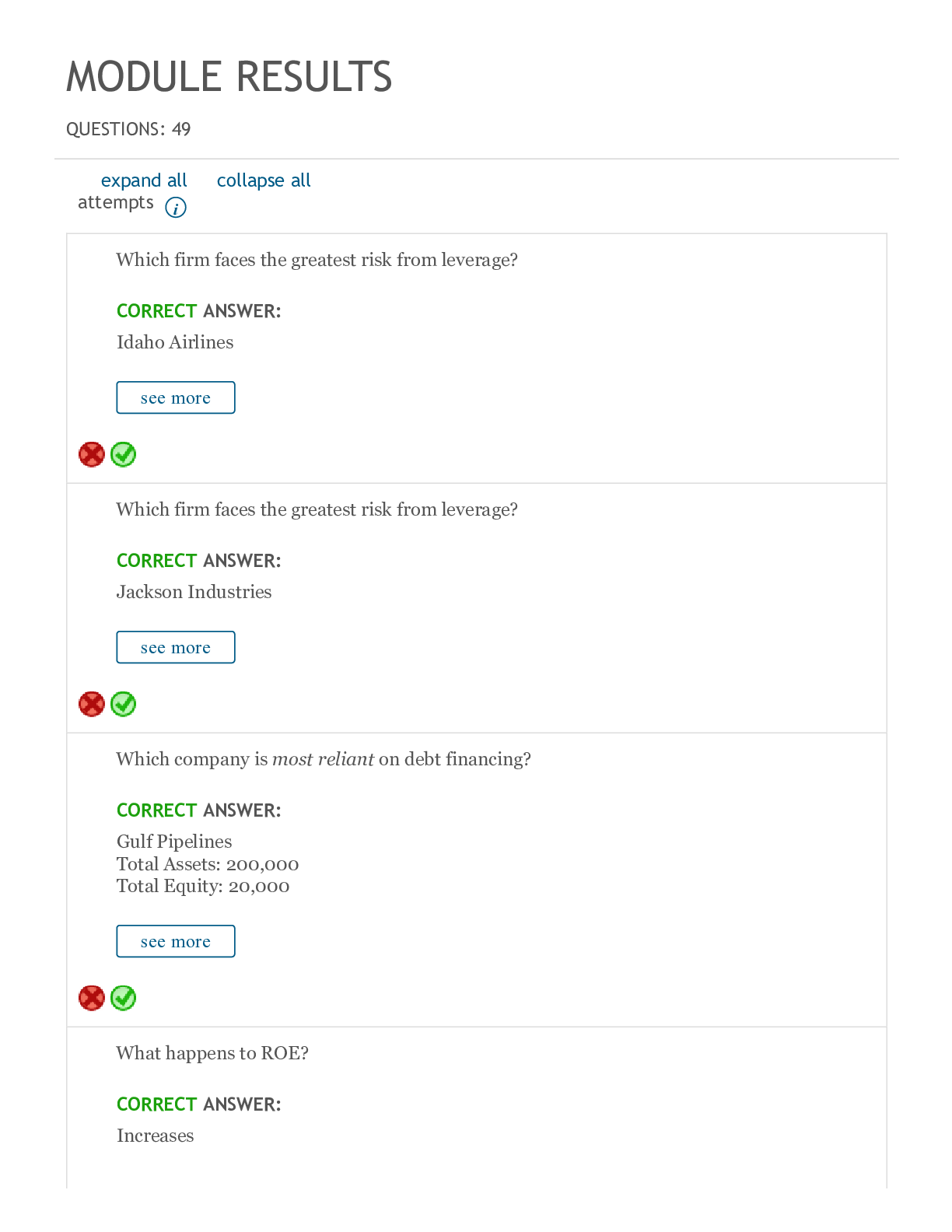 BUS401 Week 5 Adaptive activity (Module Results)