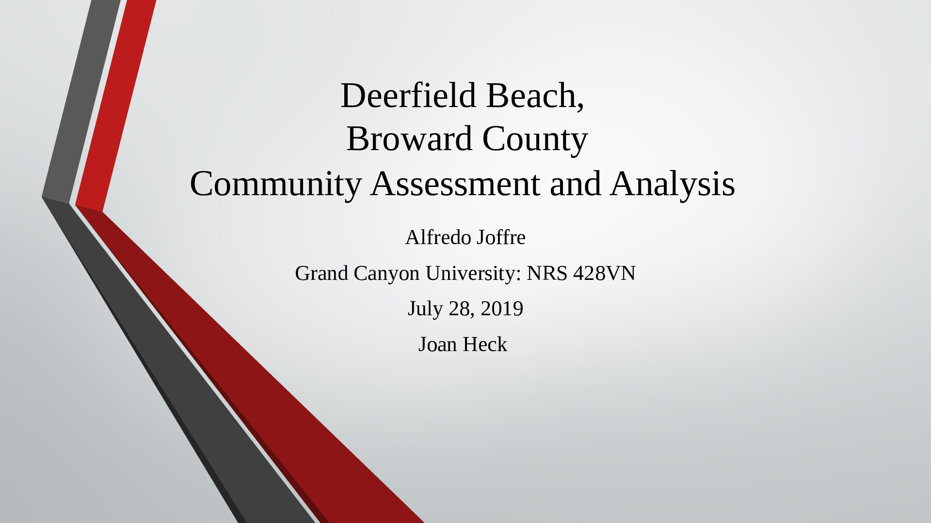 Community Assessment and Analysis Deerfield Beach, Broward County