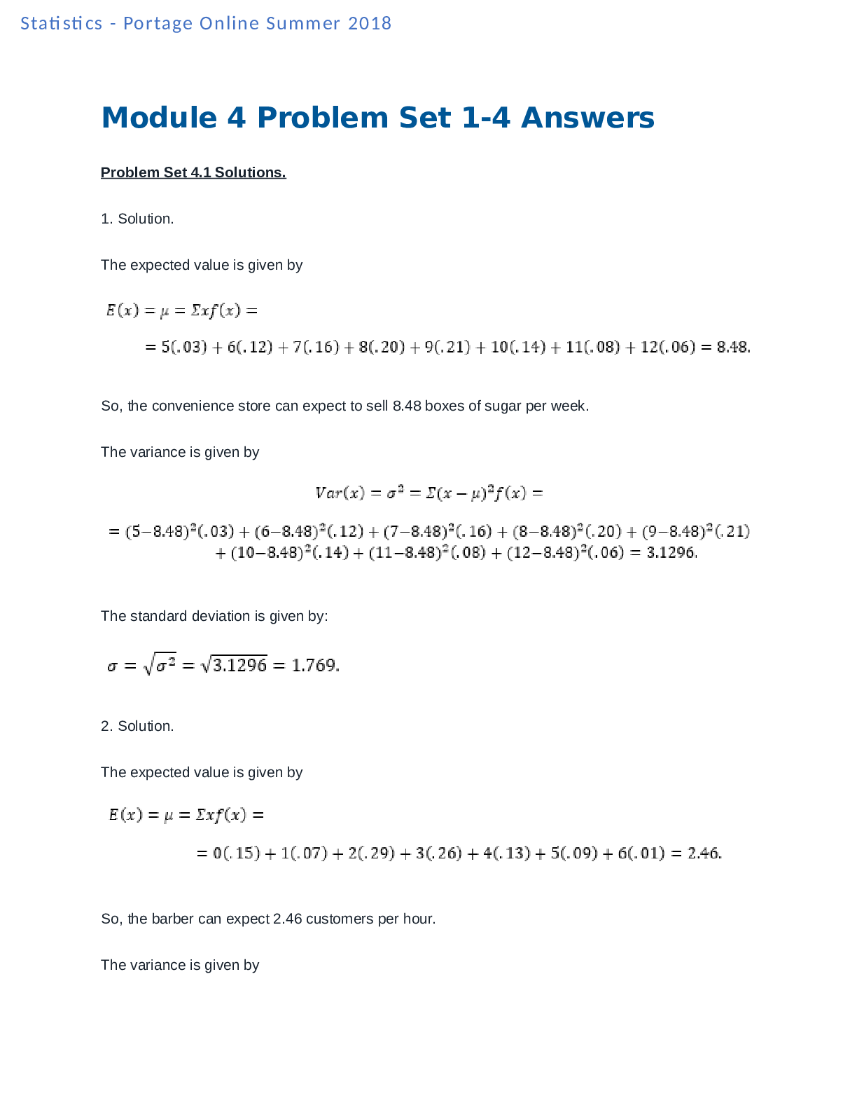 Module 4 Problem Set 1-4 Answers