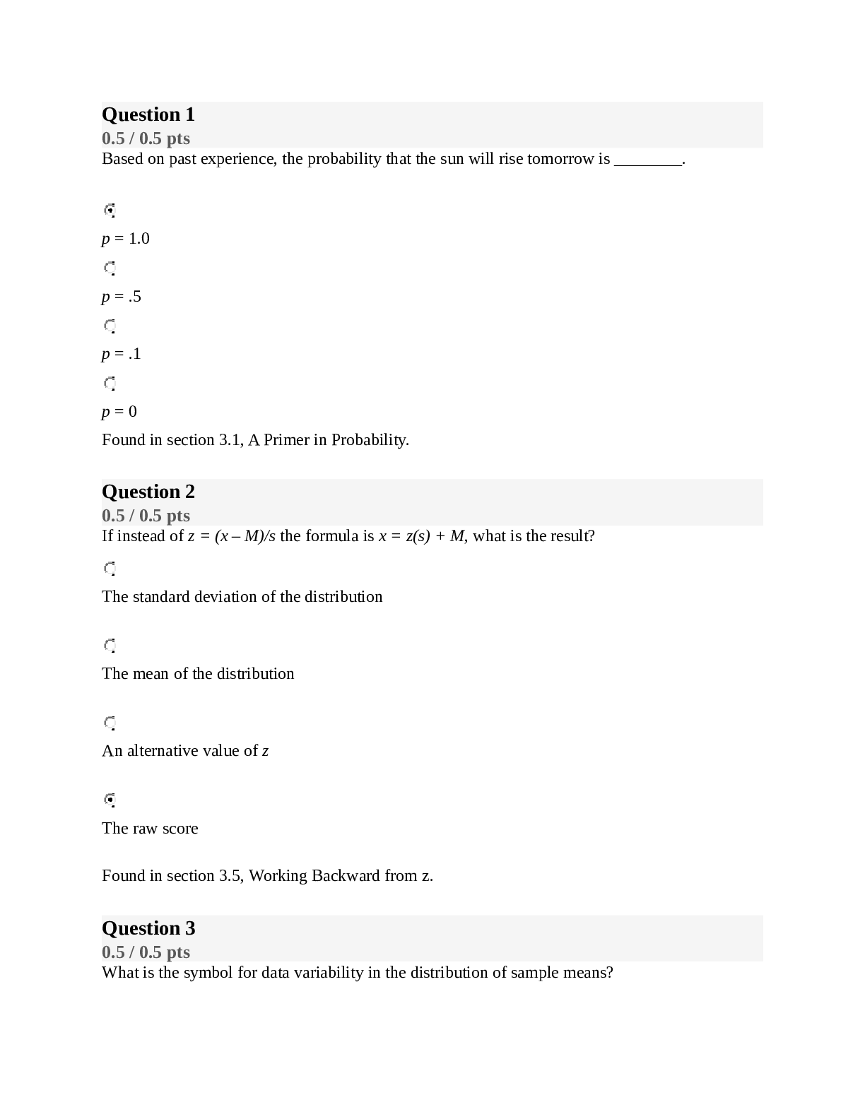 PSY325 week 2 Quiz