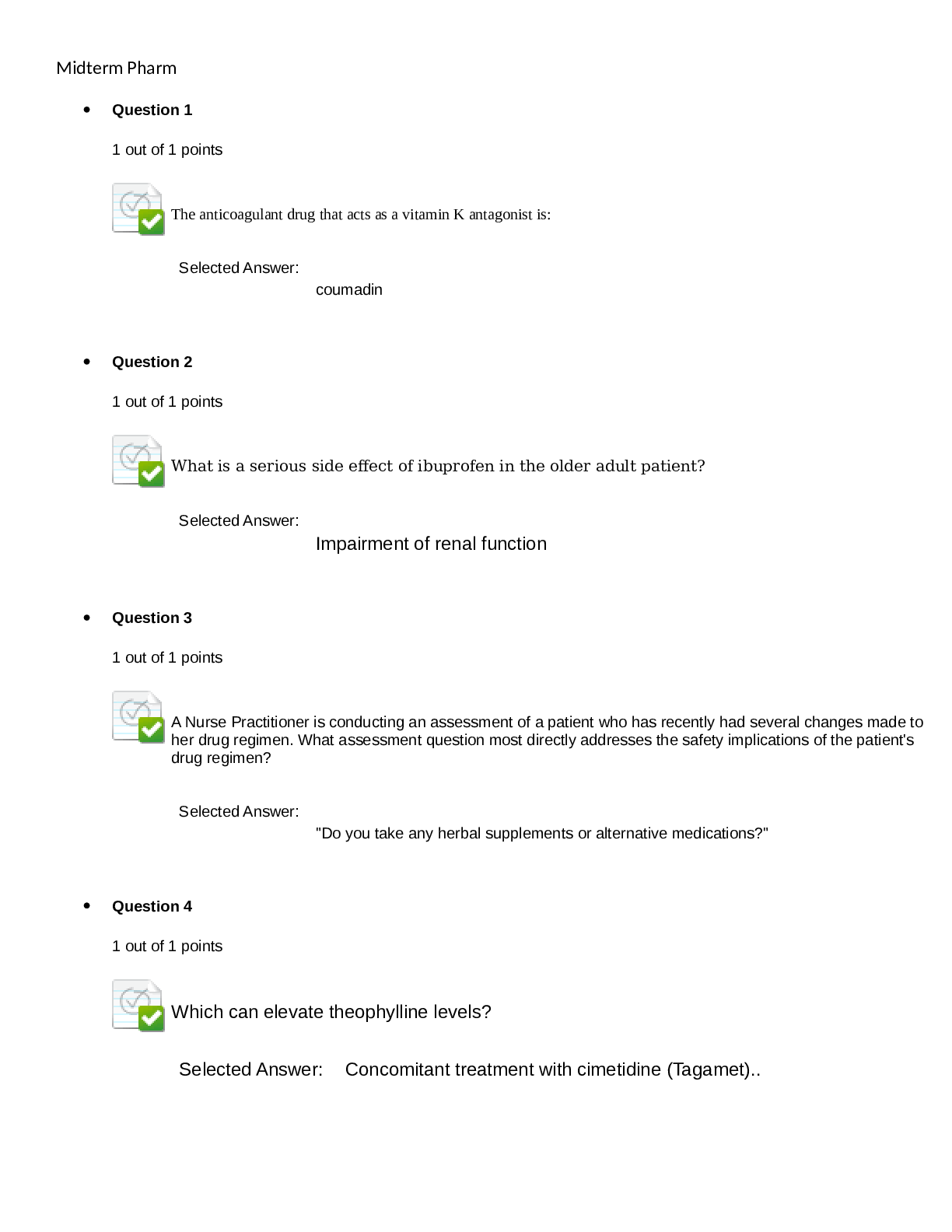 Midterm Pharmacology 2020