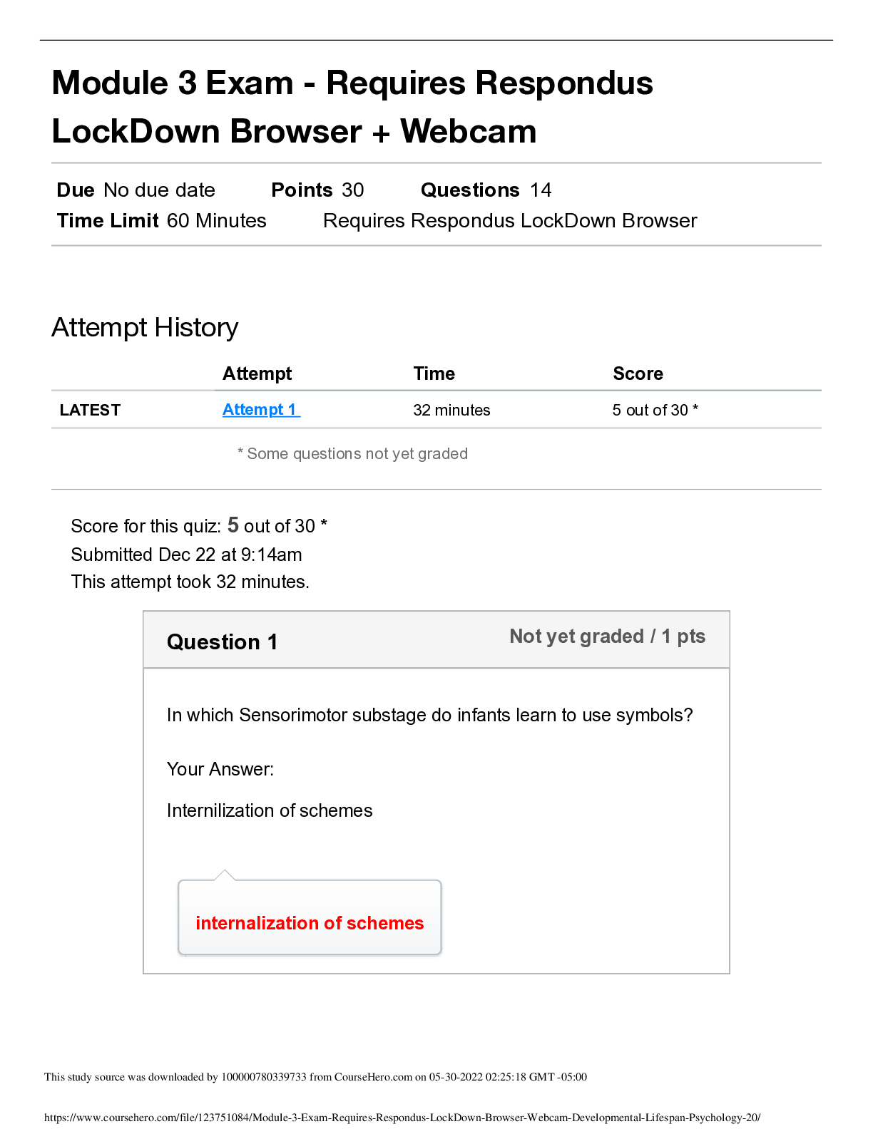 Developmental Lifespan Psychology Module 3 Exam Requires