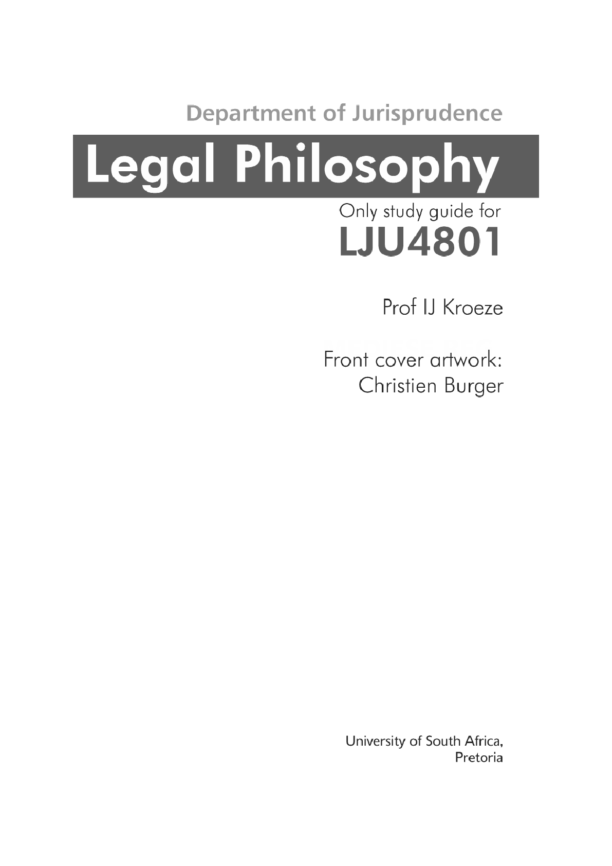Legal Philosophy LJU4801