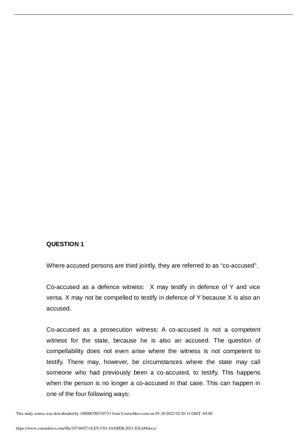 LEV3701  law of evidence