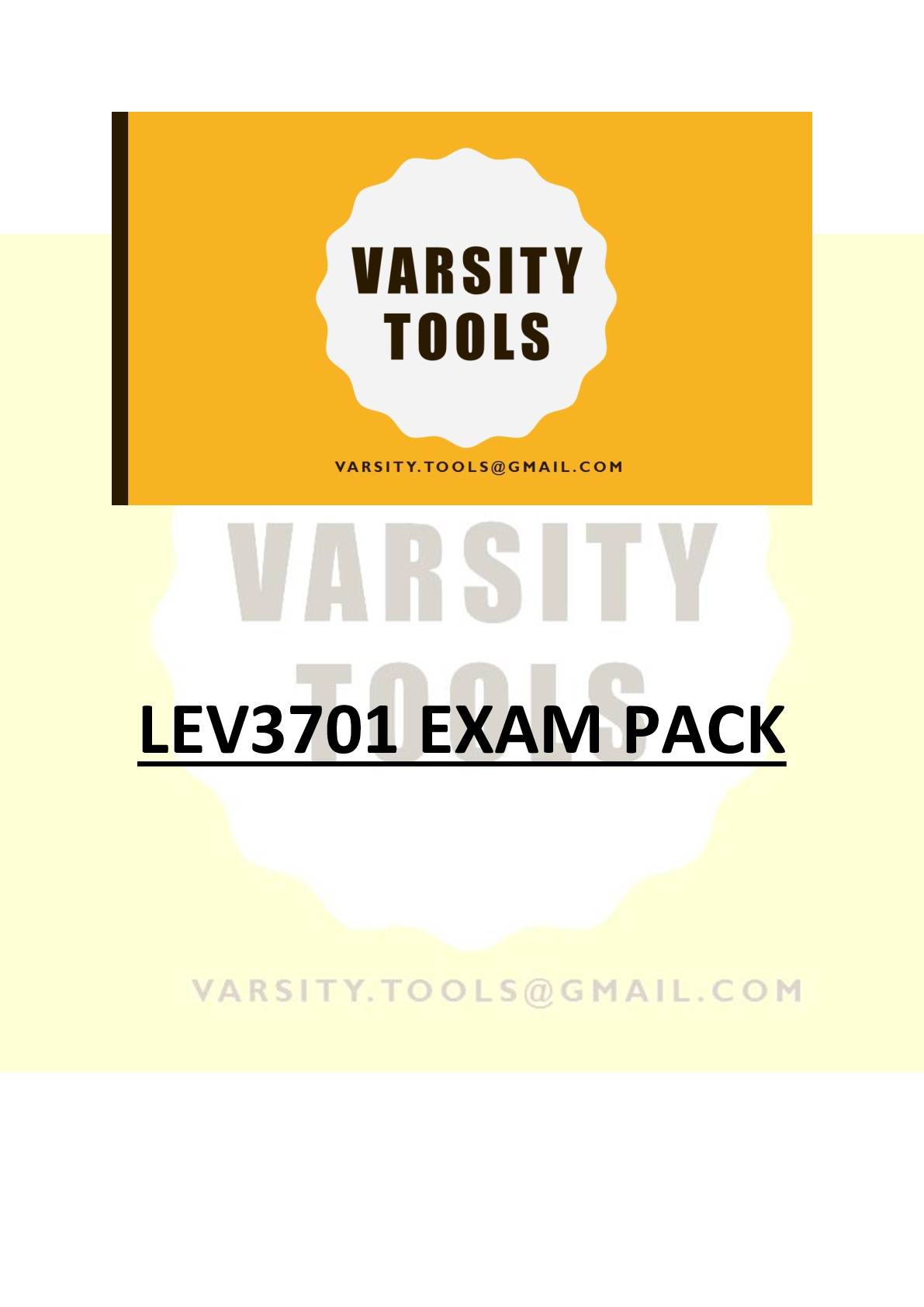 LEV3701 EXAM PACK