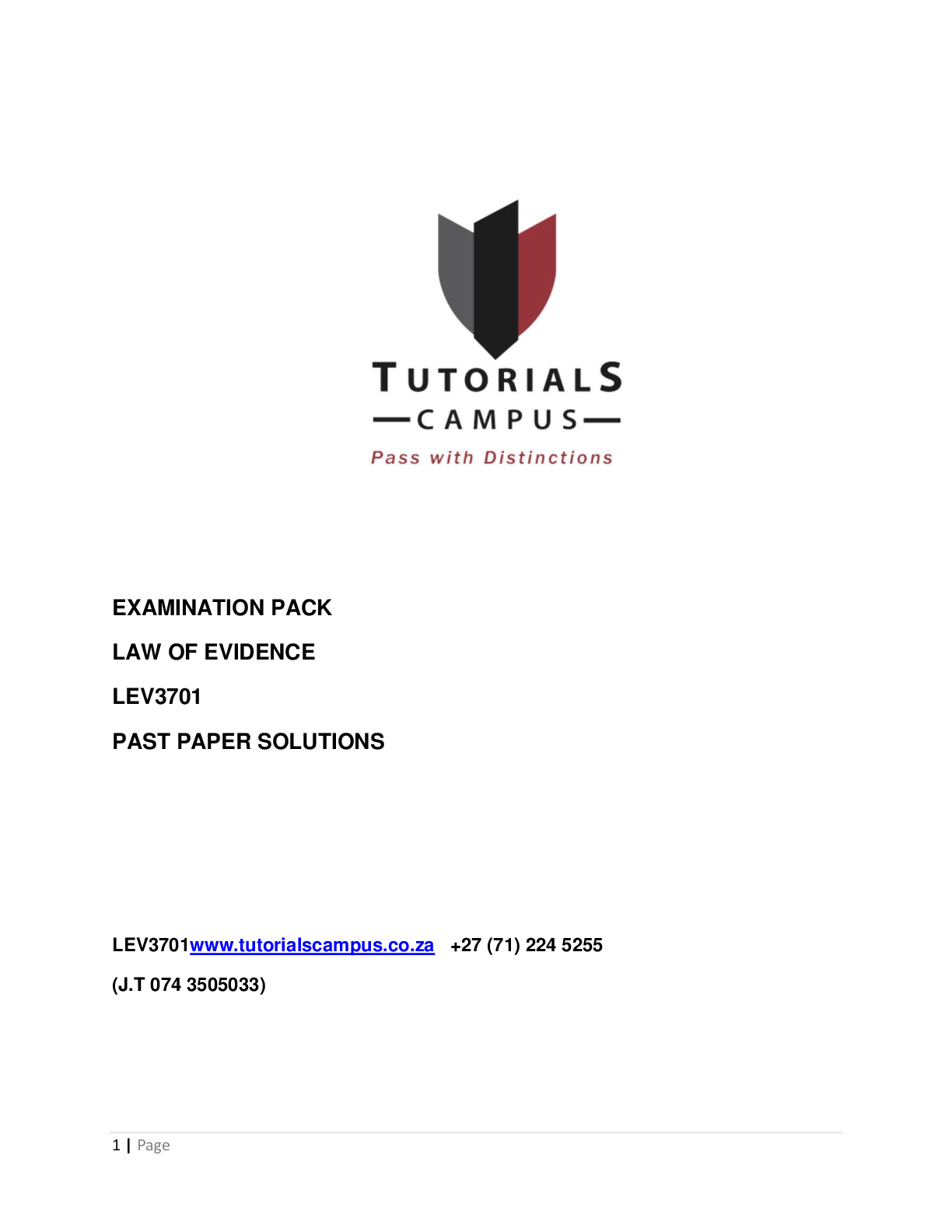 LEV3701 EXAM PACK 2018 and 2019 (Verified)