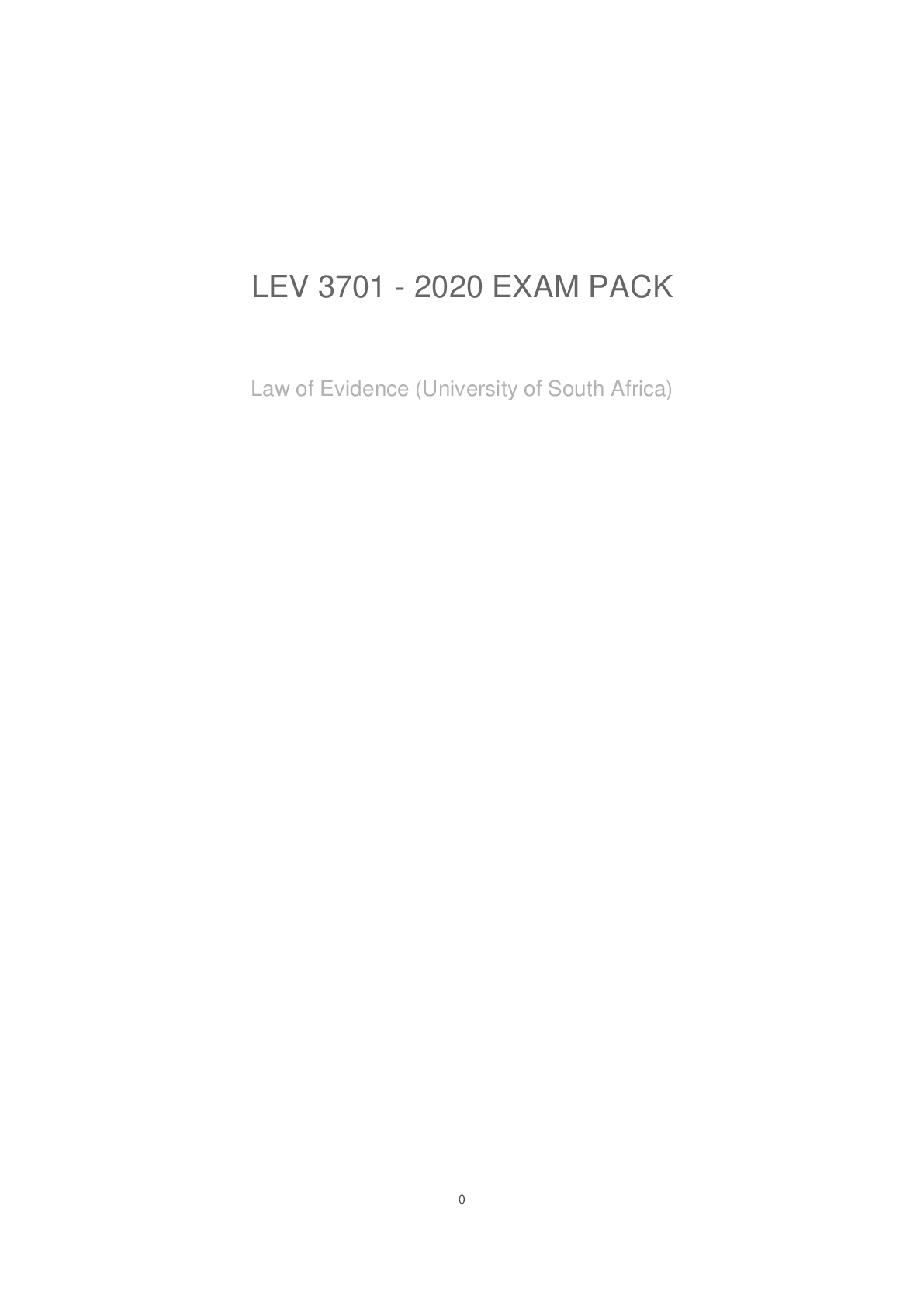 LEV3701 - 2020 LATEST EXAM PACK