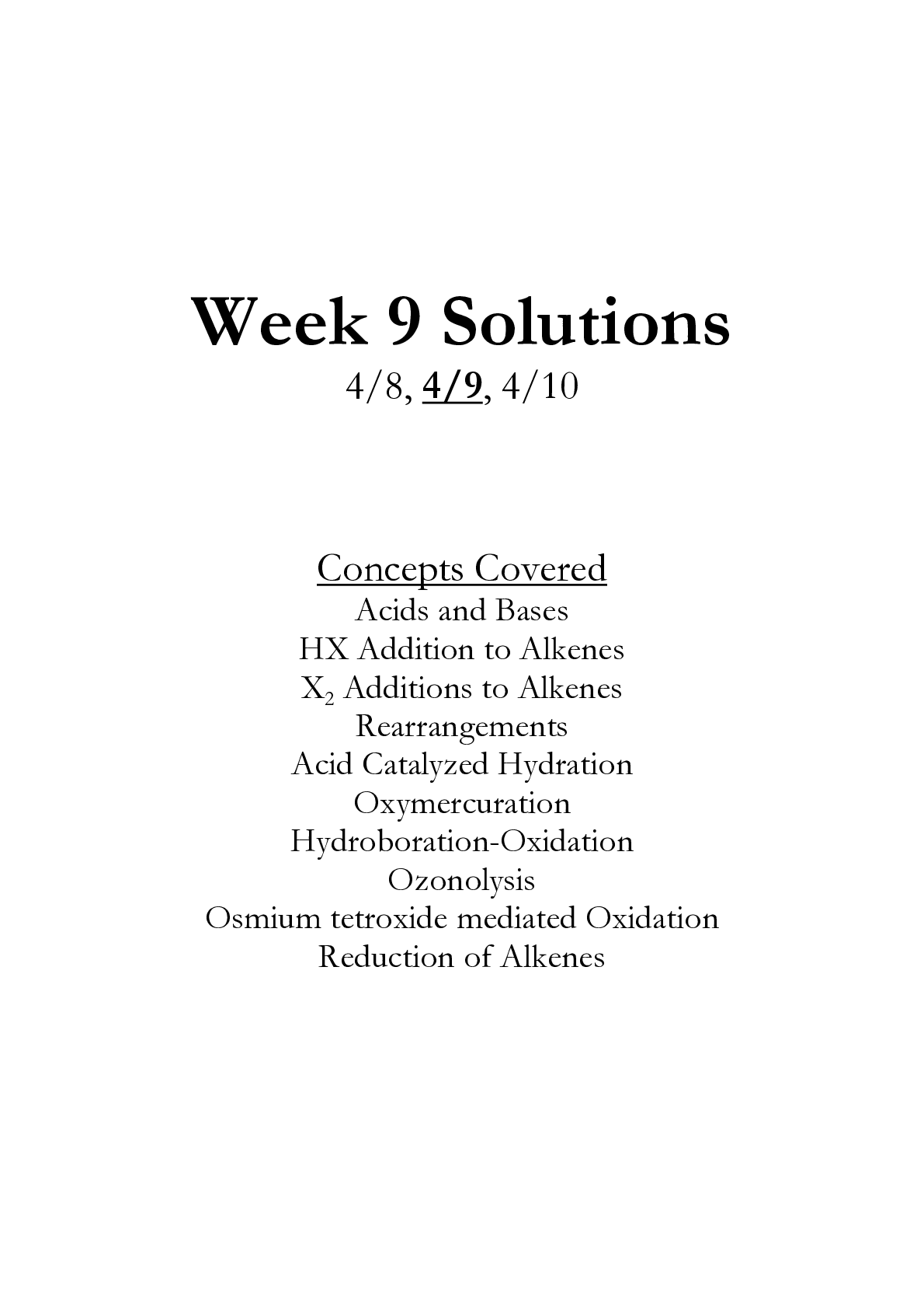 CHEM 0350 TA Problems Week 9 Solutions