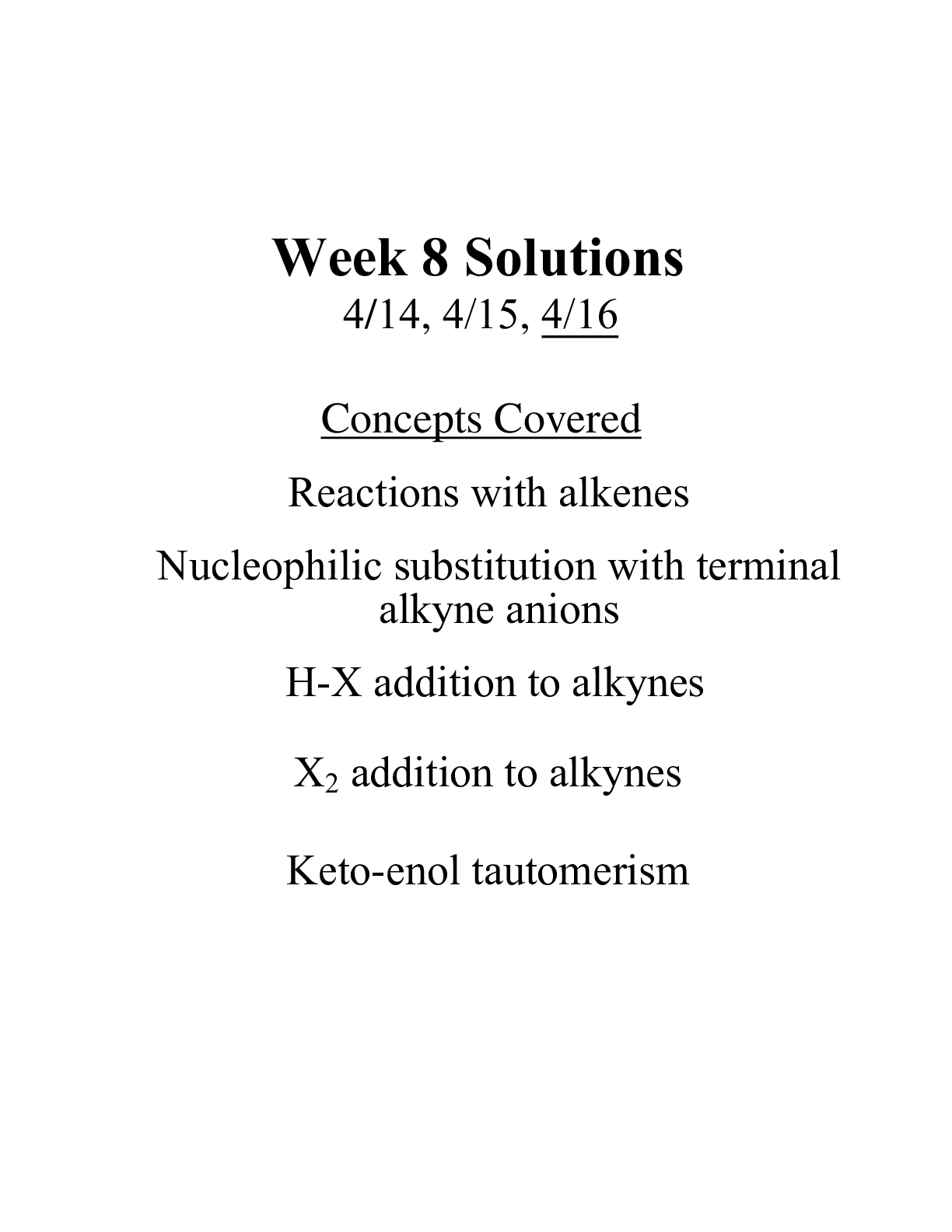 CHEM 350 S’18 Problem Sessions Week 8 Solutions
