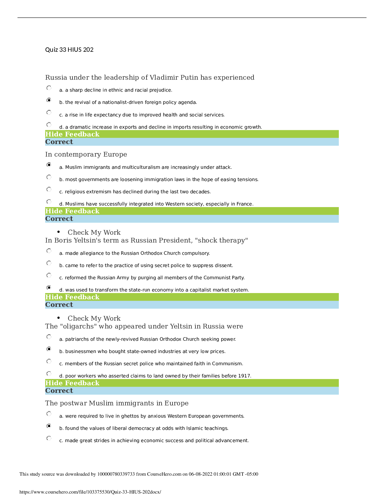 Quiz 33 HIUS 202