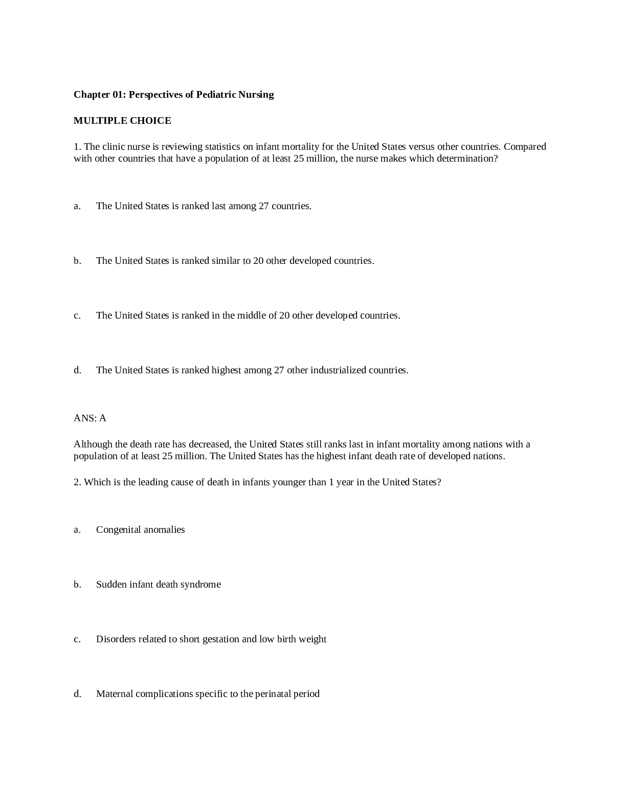 Perspectives of Pediatric Nursing (Chapter 01)