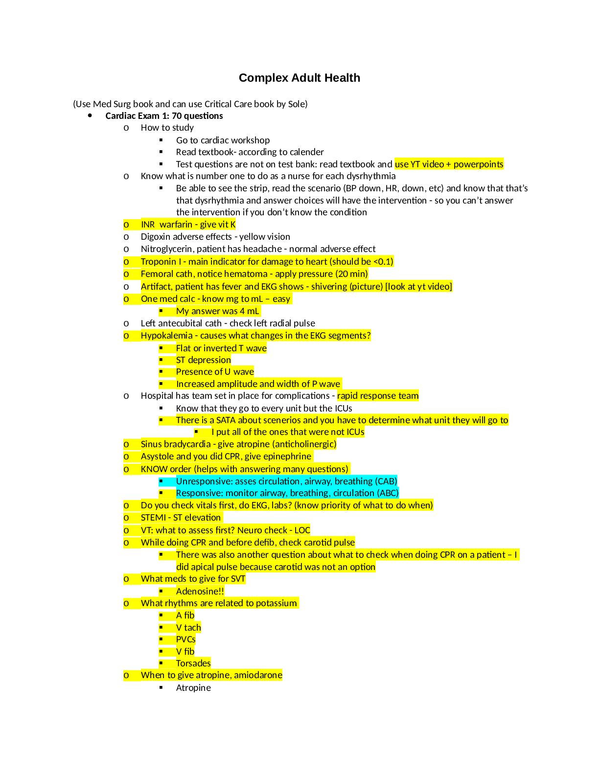 Complex Adult Health