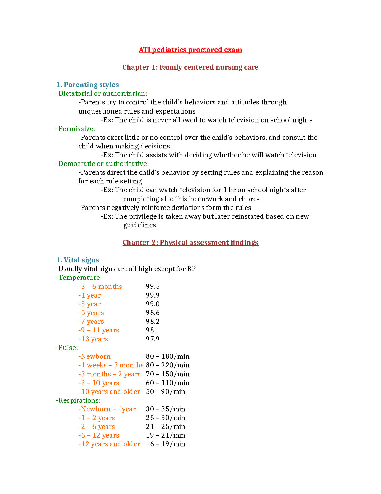 ATI pediatrics proctored exam Chapter 1 Family centered nursing care