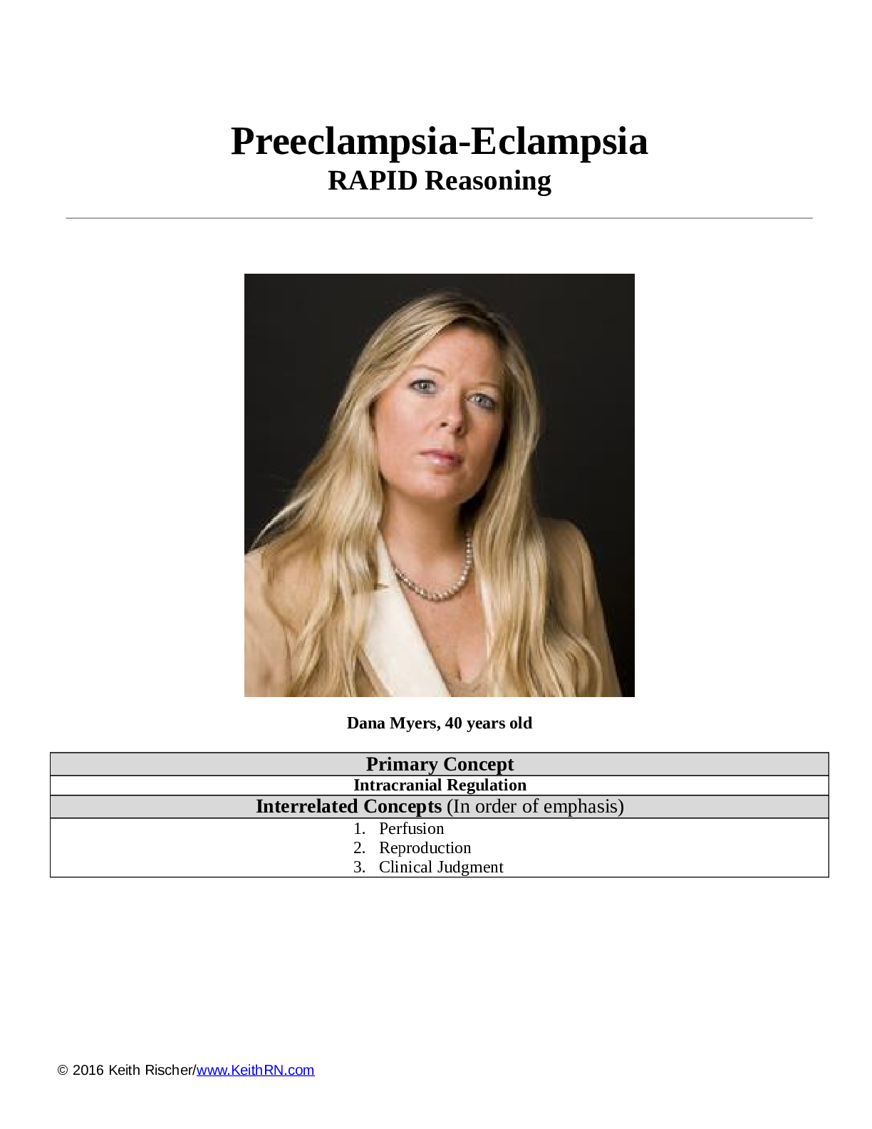 Preeclampsia-Eclampsia RAPID Reasoning (Unfolding Clinical reasoning case study)
