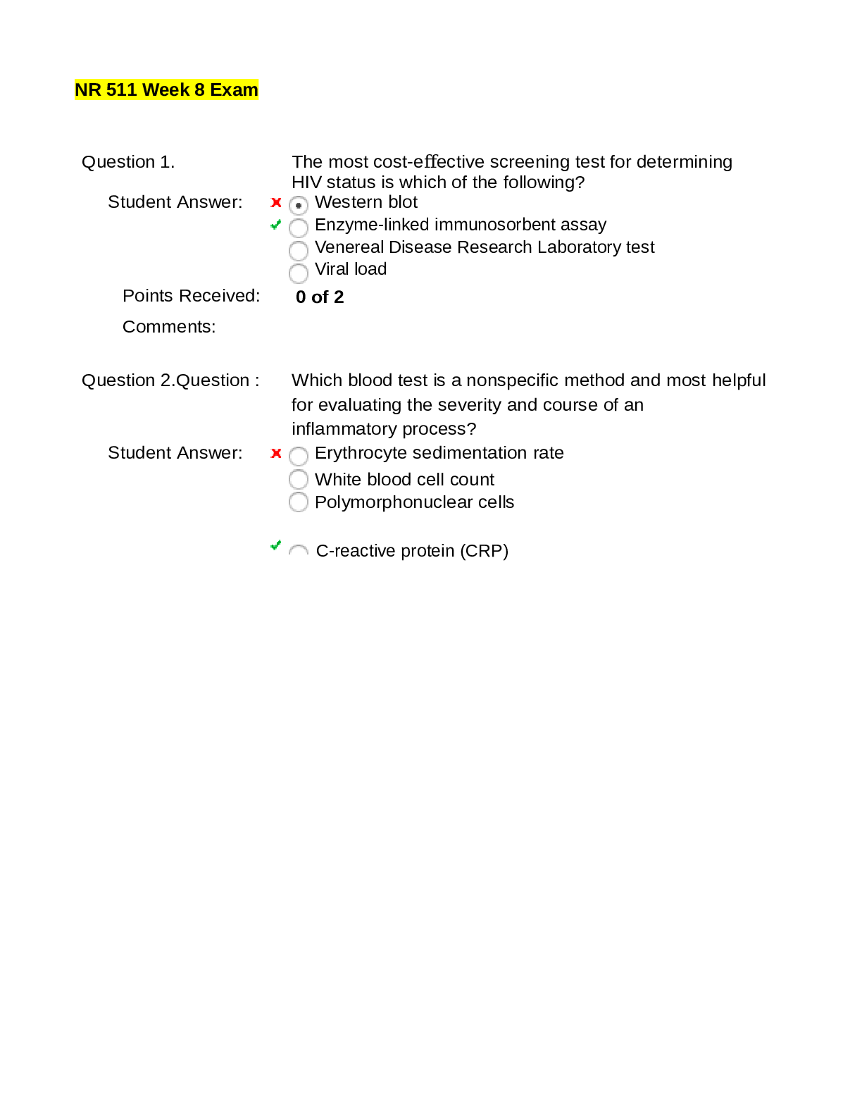NR 511 Week 8 Exam