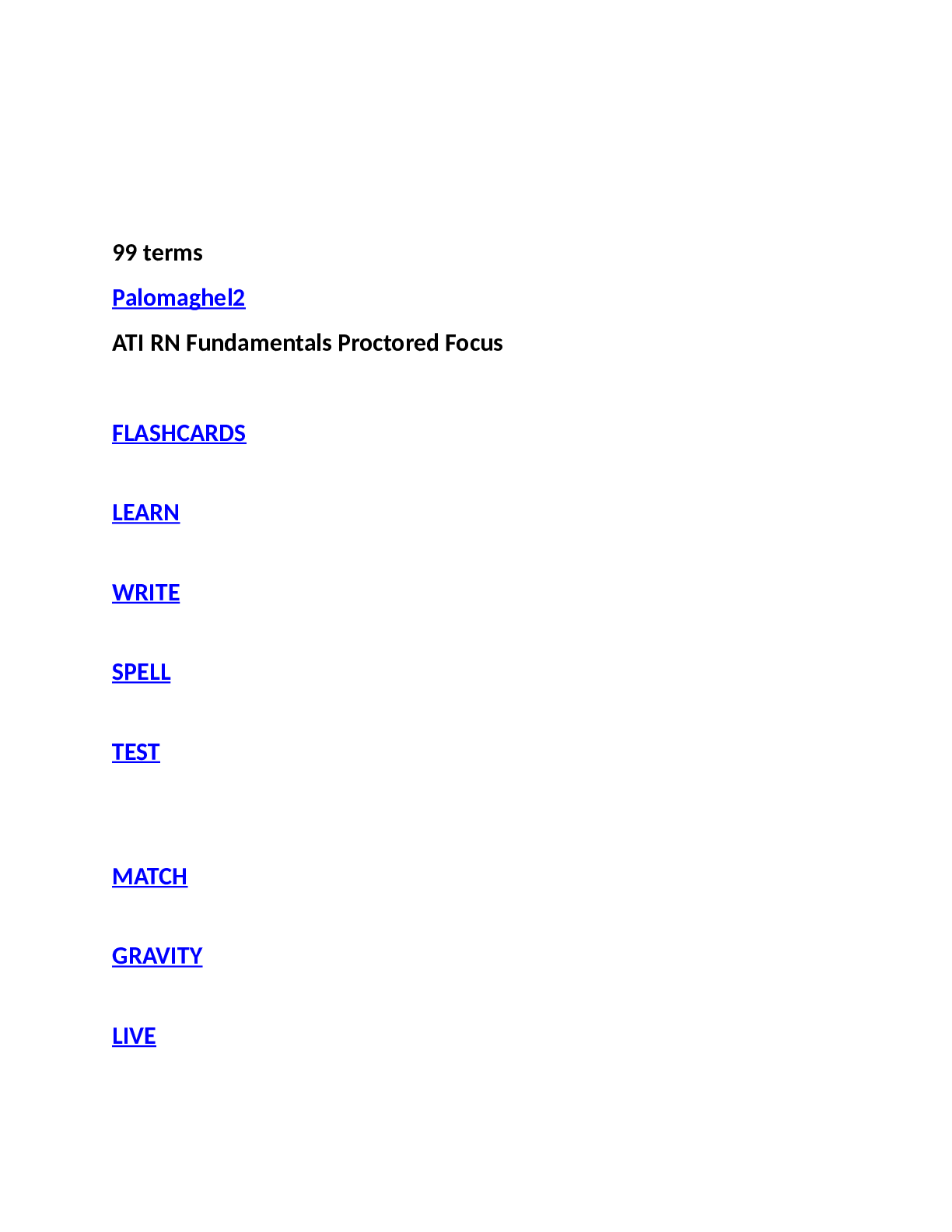 Nr 324 Exam review ATI RN Fundamentals Proctored Focus