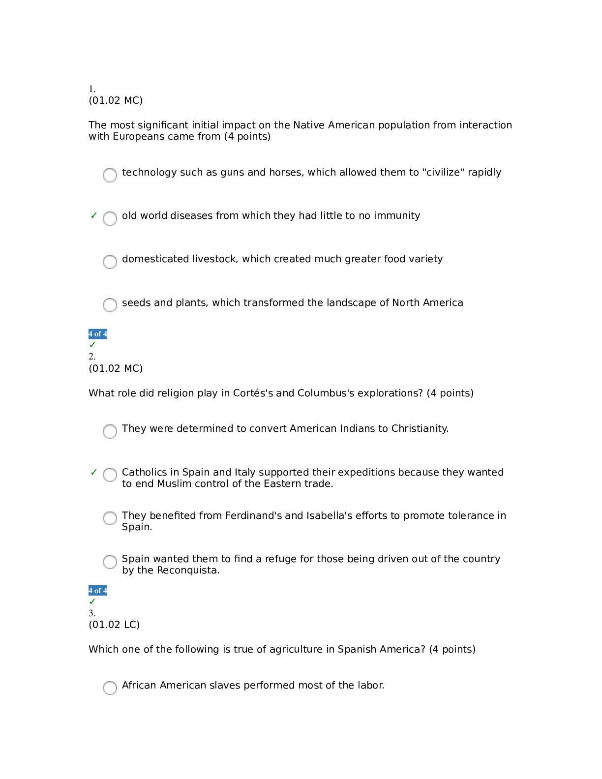 APUSH Module 1 Exam (Answered)