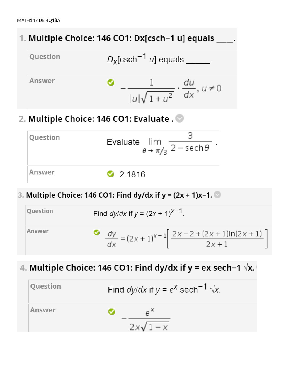MATH147 DE 4Q18A Diagnostic test