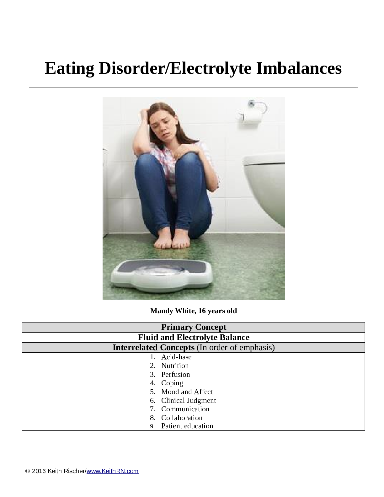 Eating Disorder/Electrolyte Imbalances