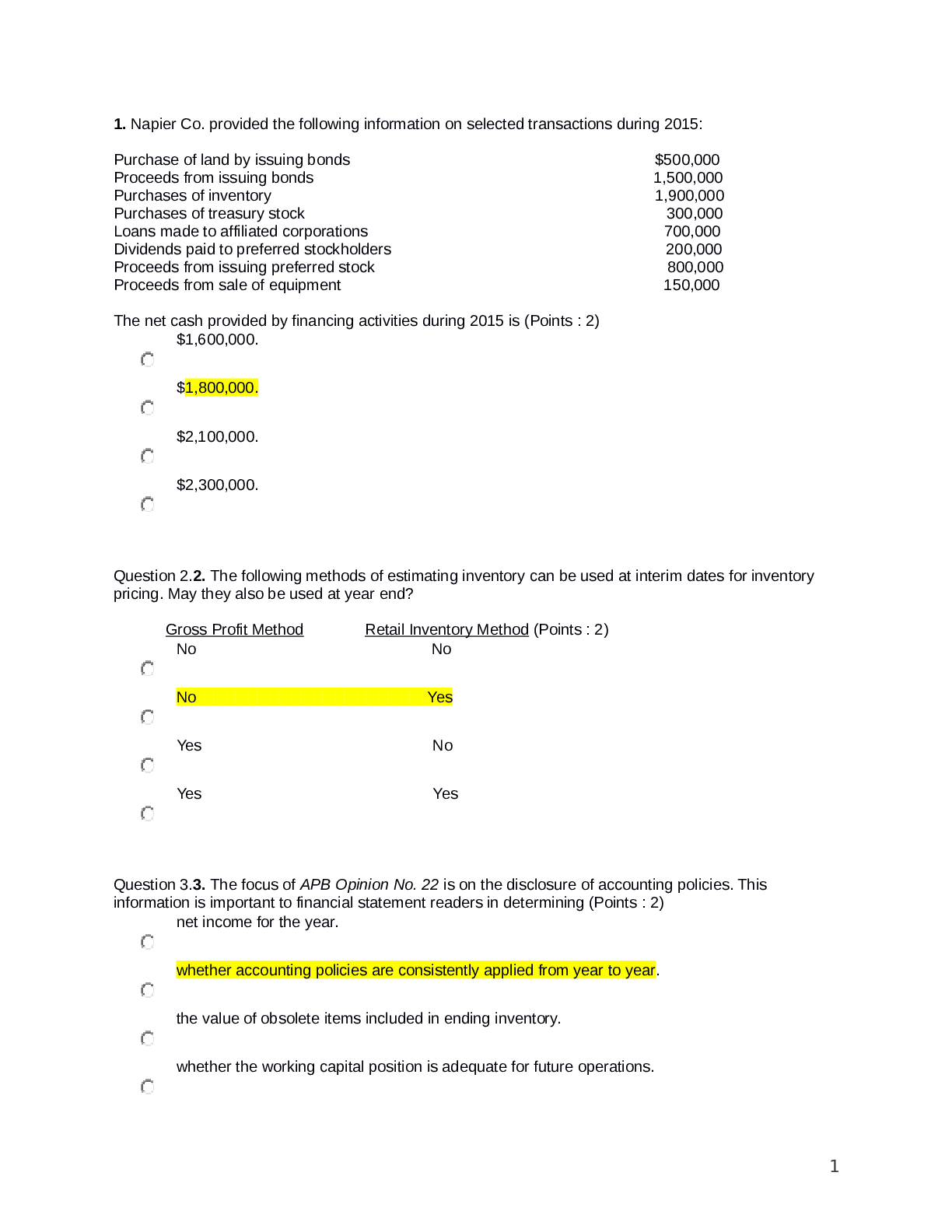 Acct Exam 10