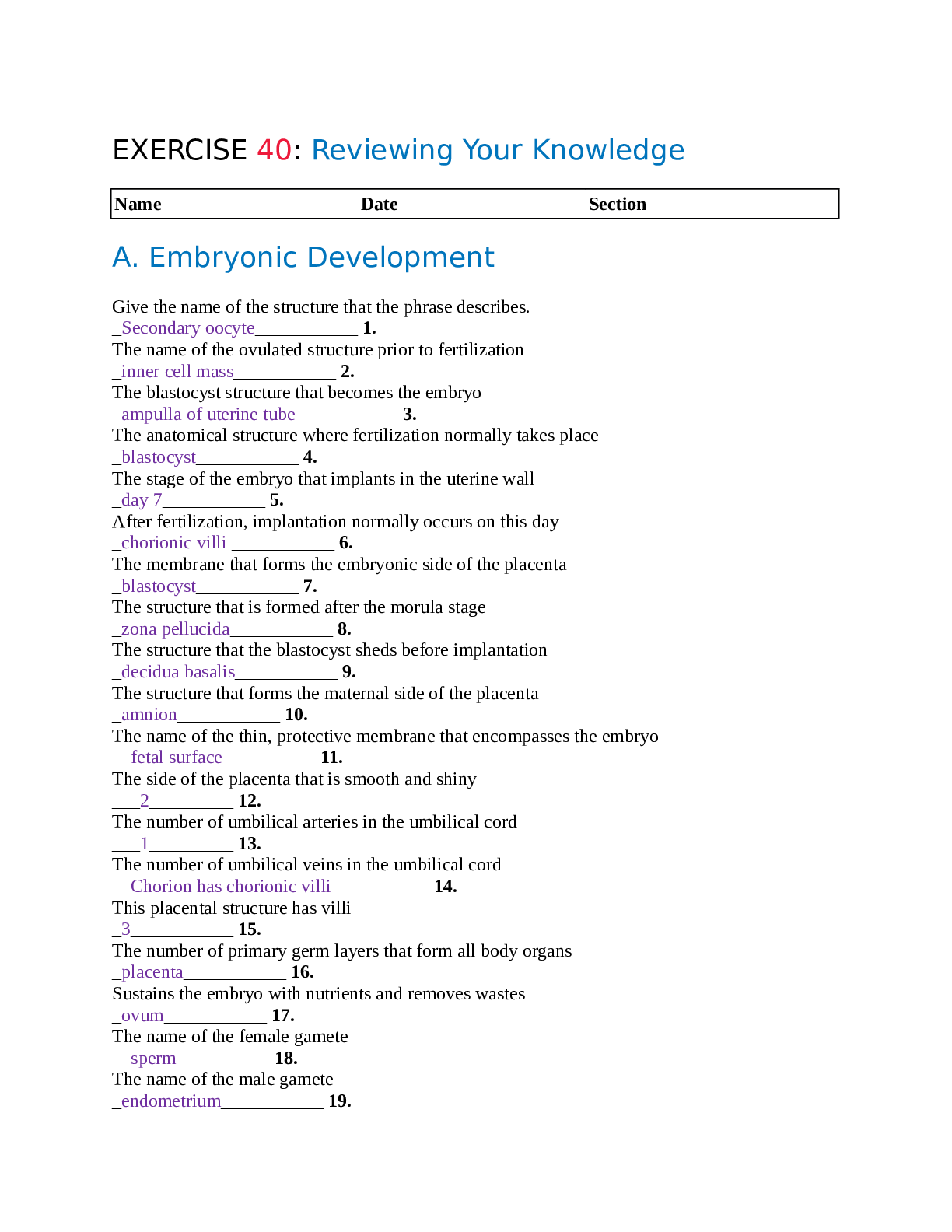 AP 4 lab 7 Reviewing Your Knowledge