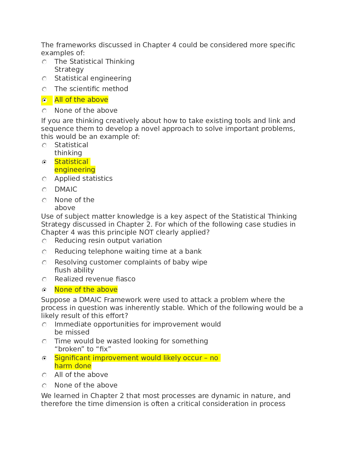 MAT510 Midterm - The frameworks discussed in Chapter 4...