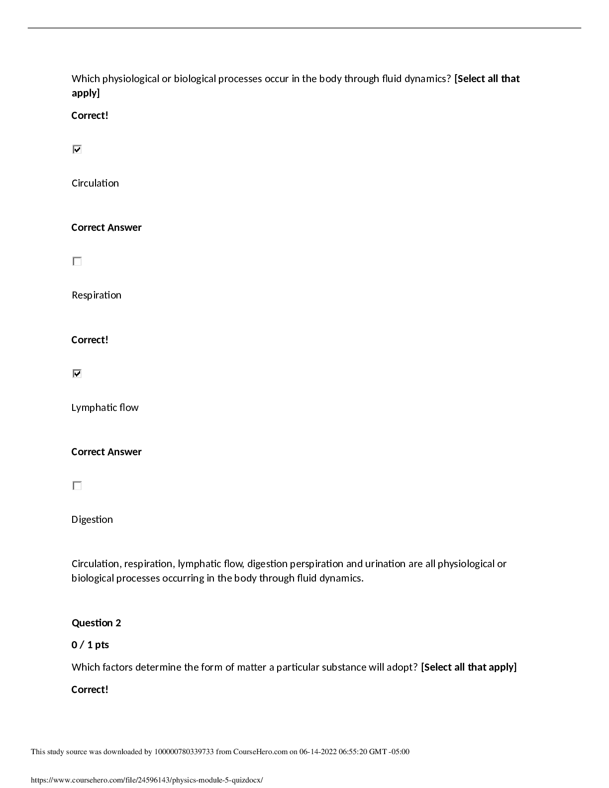 Nr 324 week 8 Physics Module 5 Quiz