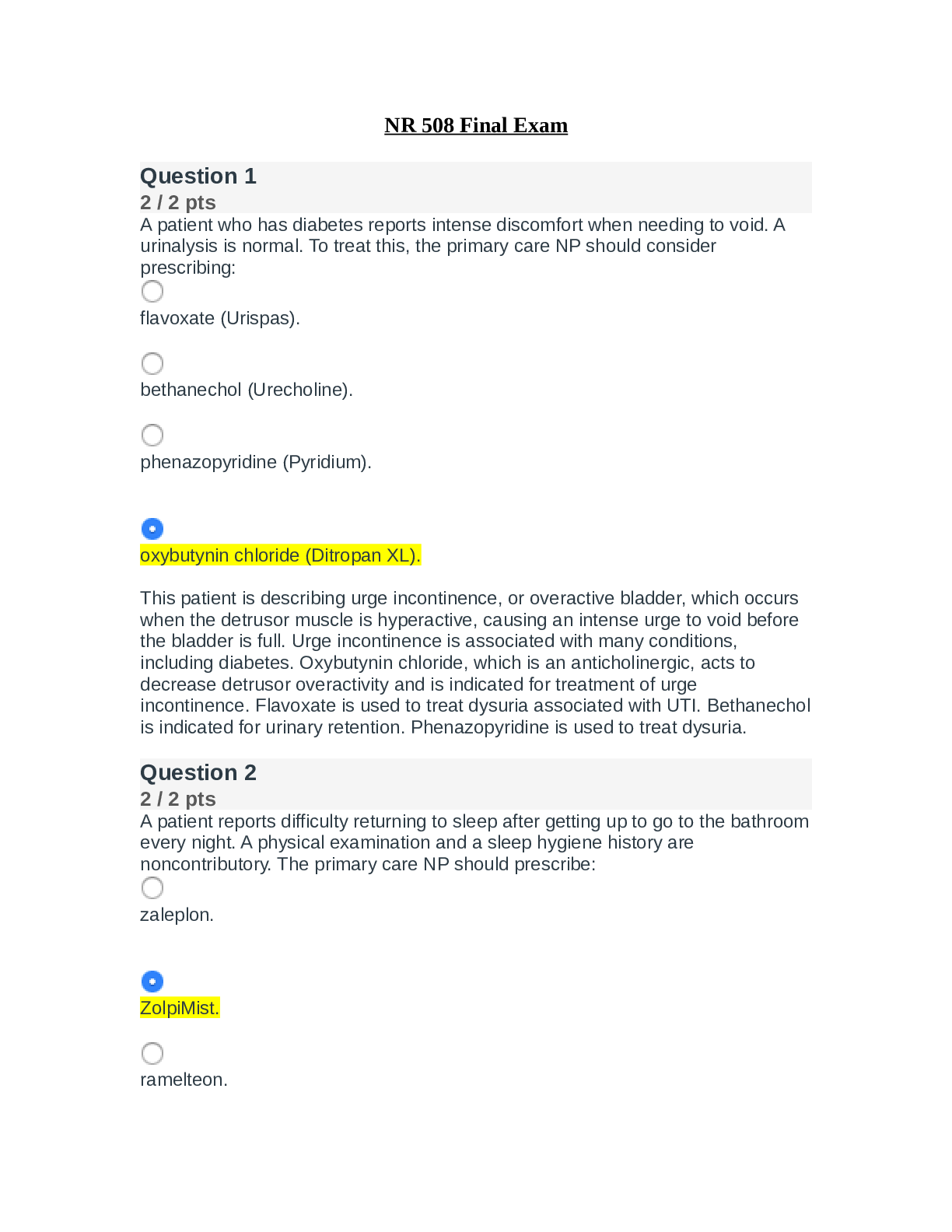 NR-508 Final Exam answers