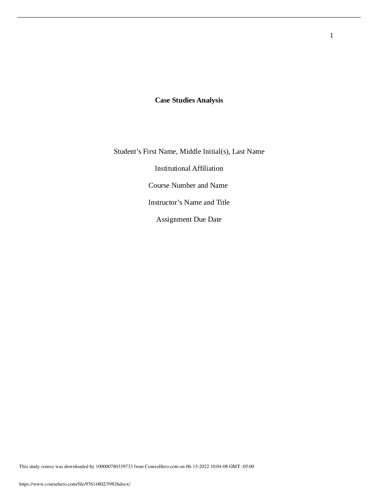 Case Studies Analysis