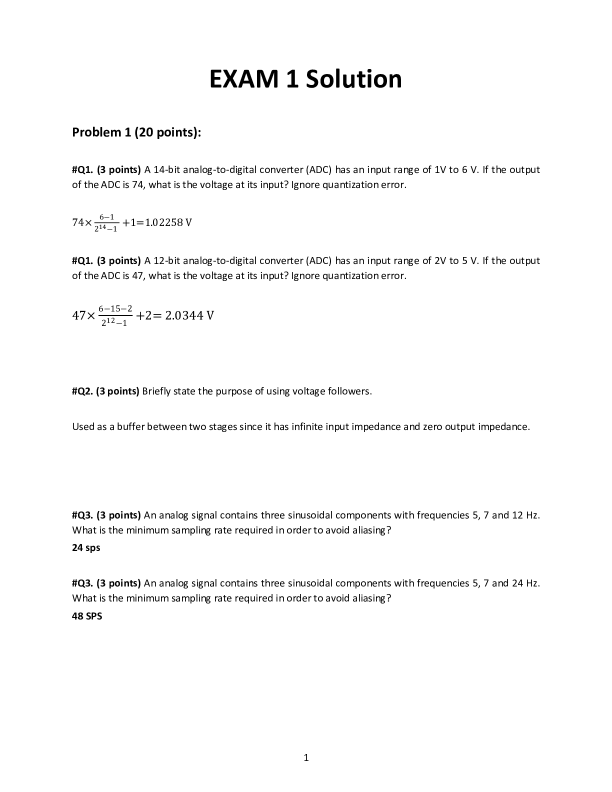 BMEN3350 EXAM 1 Solution