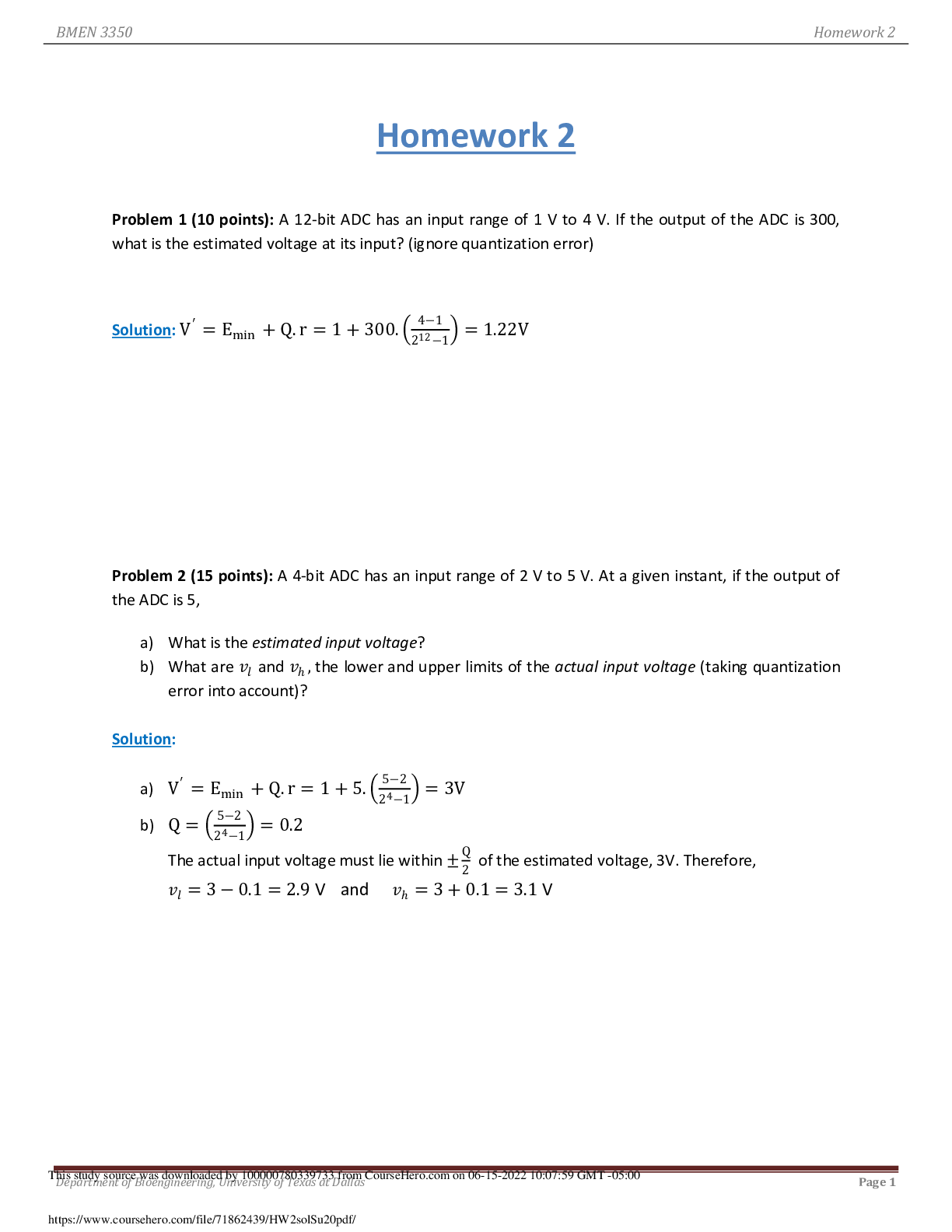 BMEN 3350  Homework 2