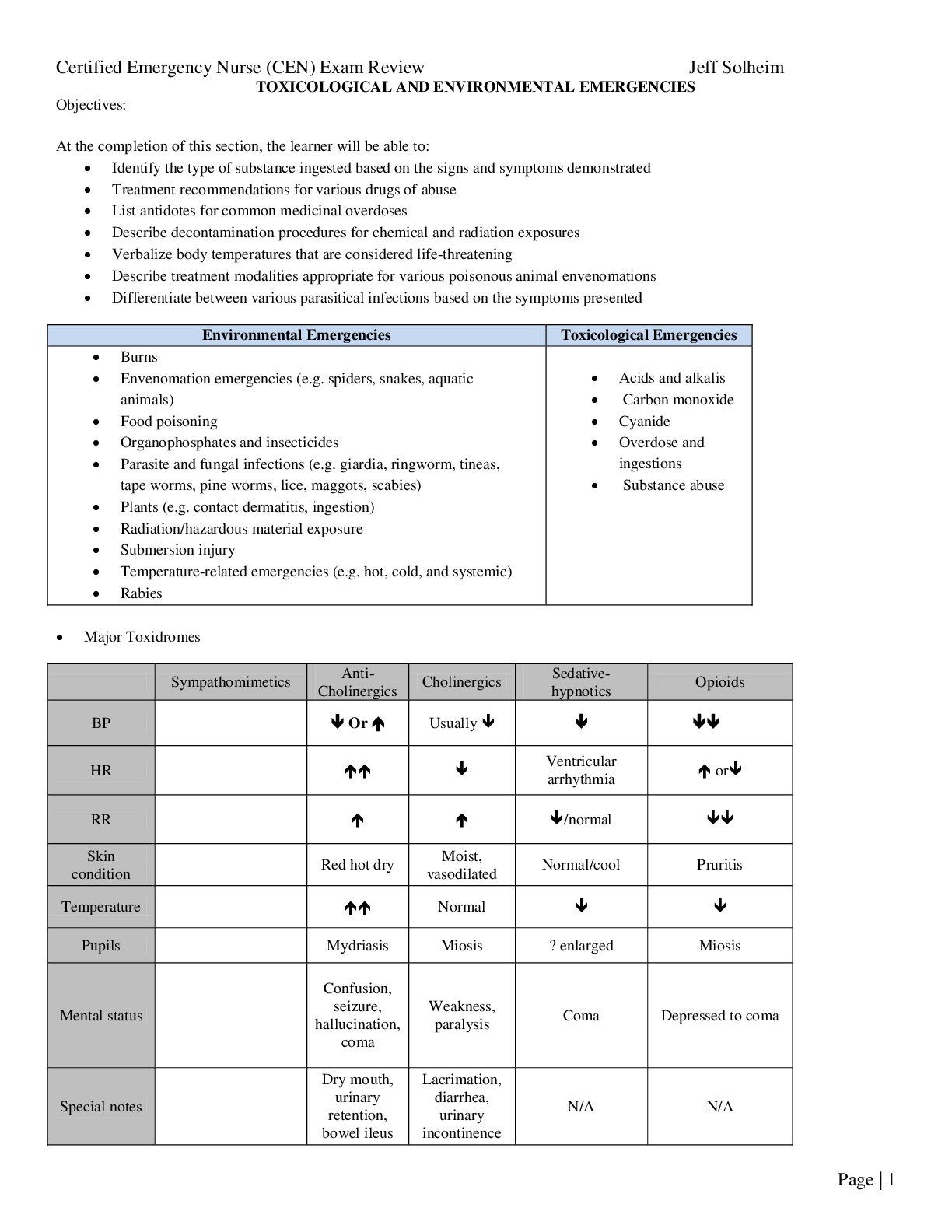 Ultimate CEN Toxicology & Environmental Emergencies Guide