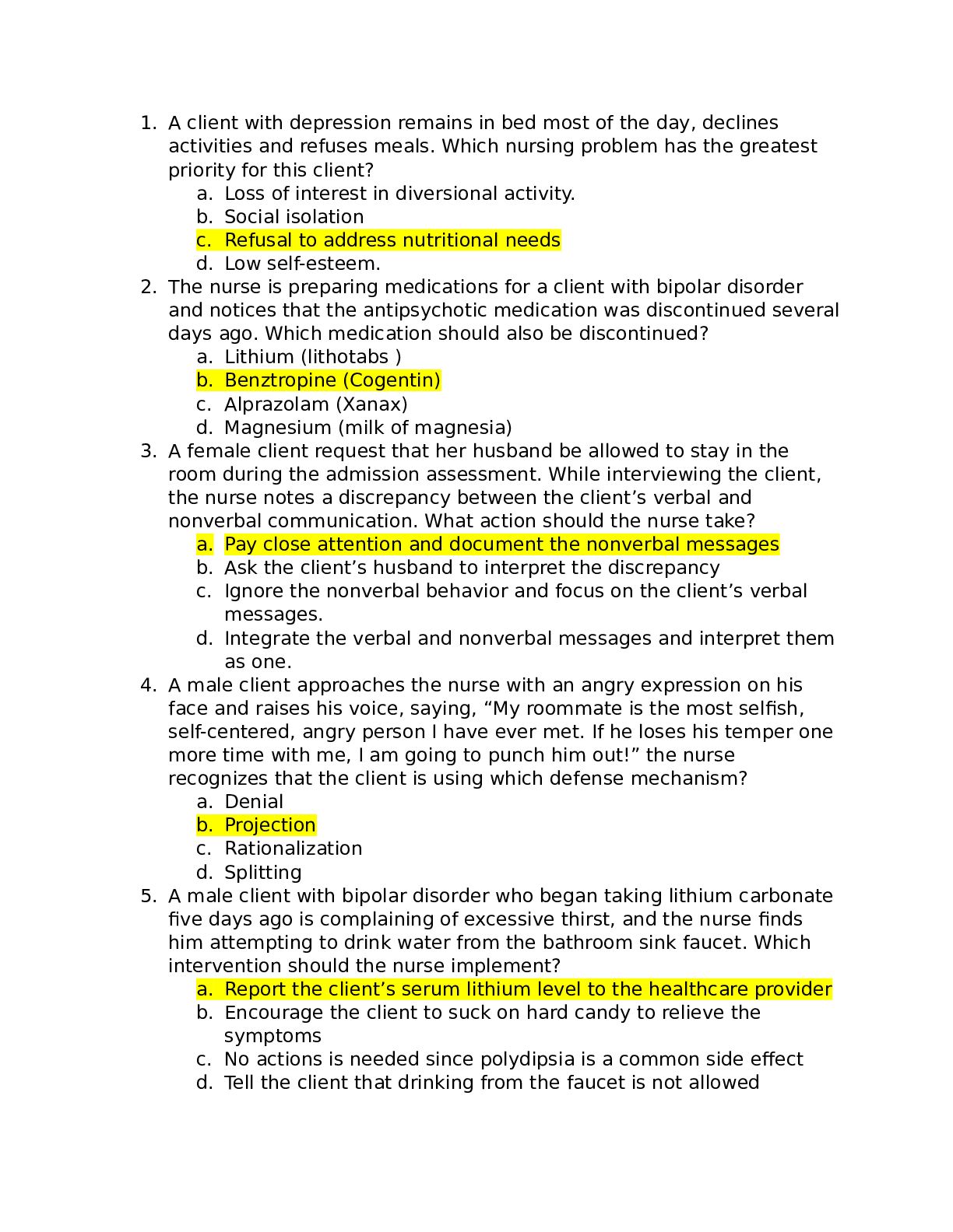 HESI RN Mental Health 2018 V2 | Exam Questions & Answers