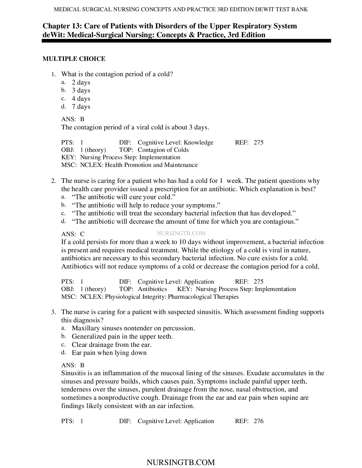 Chapter 13: Upper Respiratory Disorders – Patient Care Guide