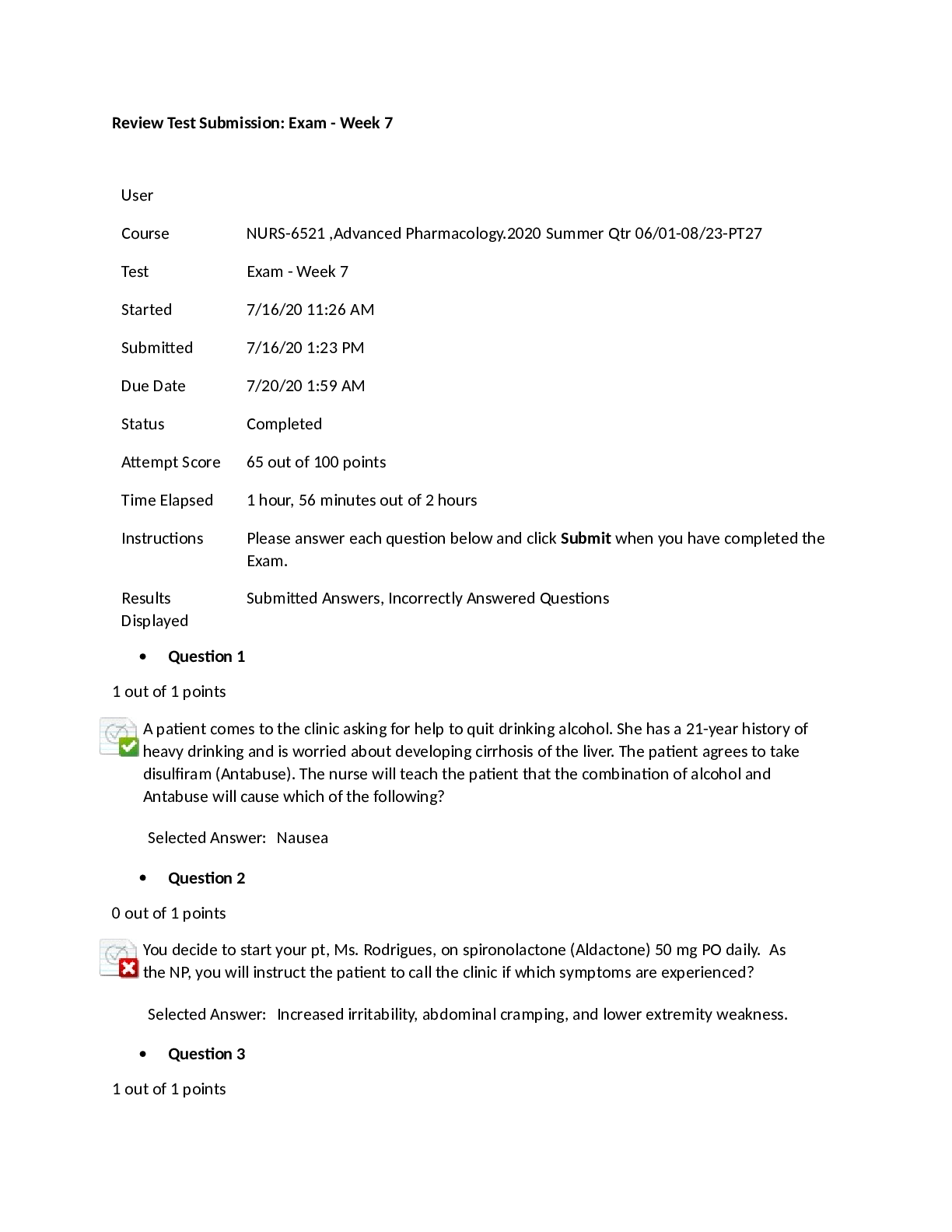 Midterm Exam NURS 6521