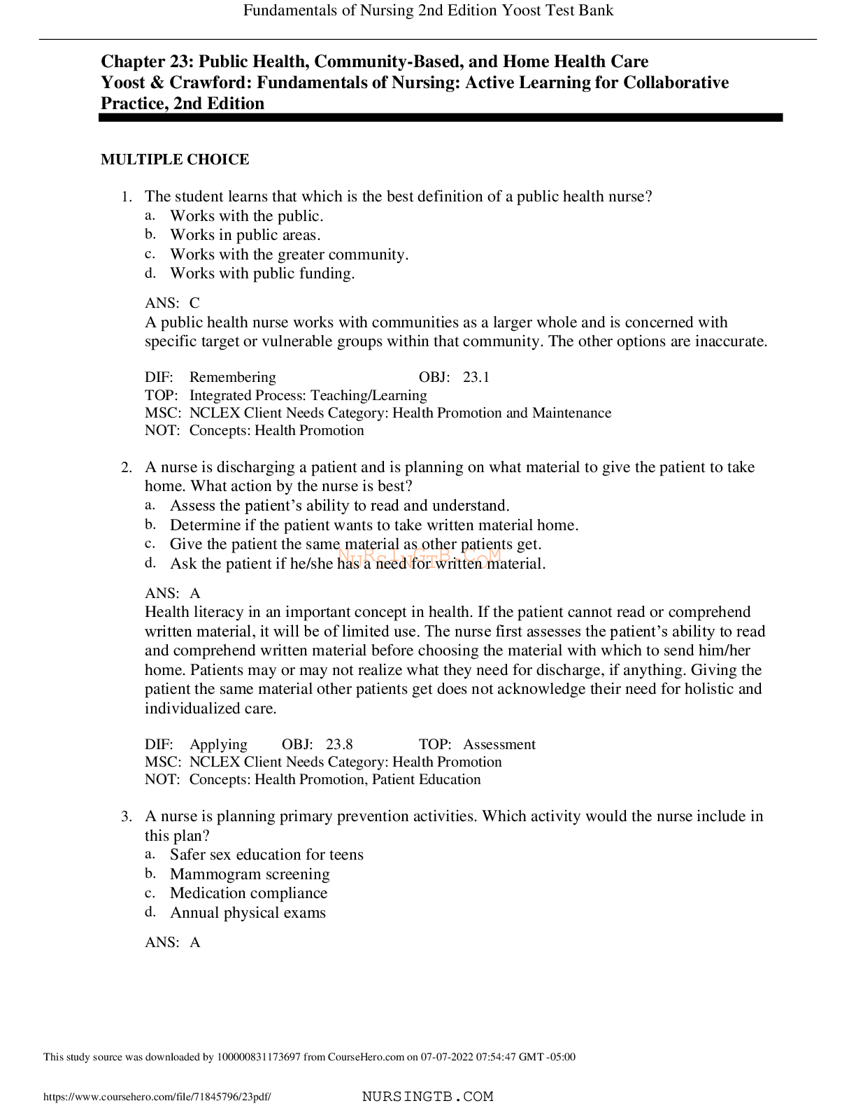 Public Health & Home Health Care | Nursing Fundamentals