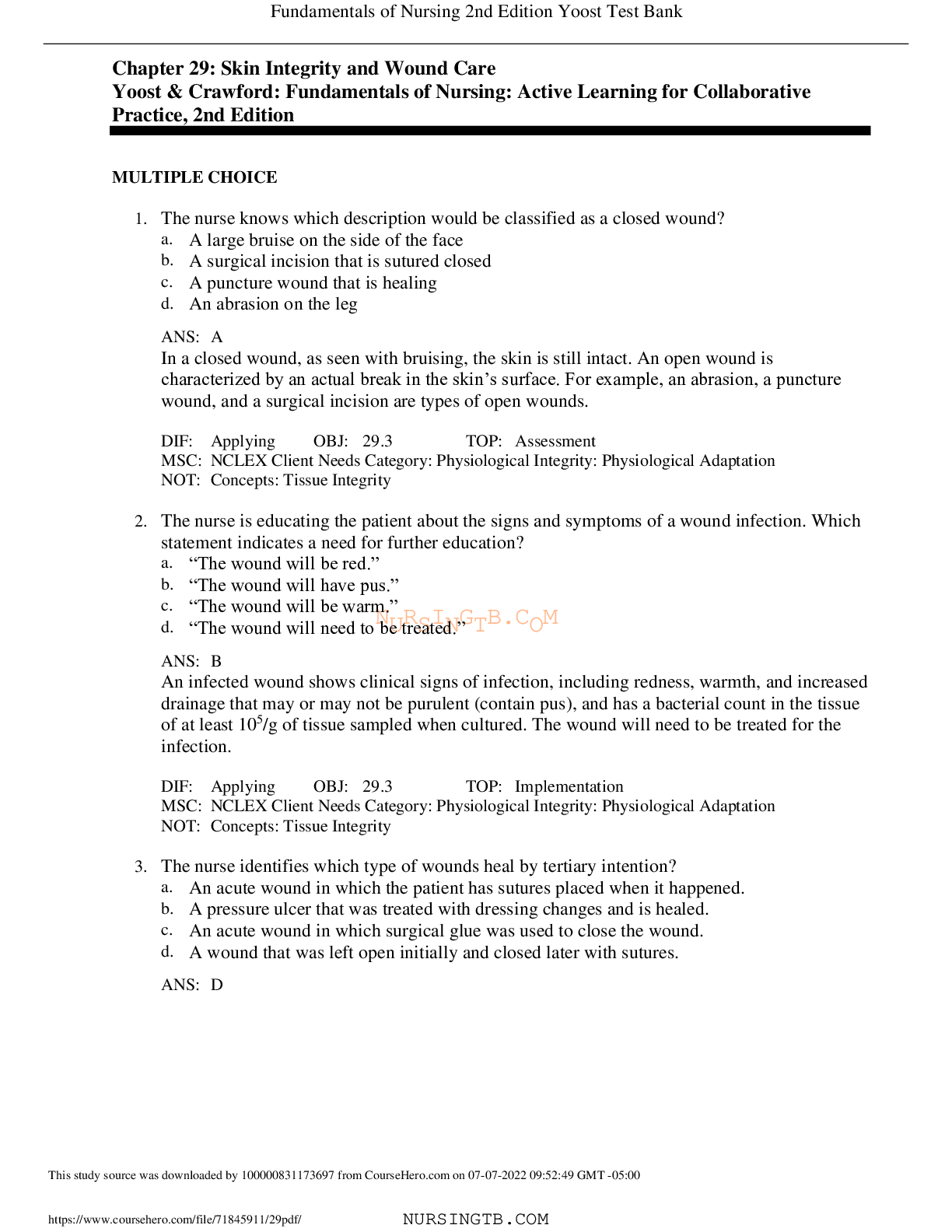Chapter 29: Skin Integrity and Wound Care | Fundamentals of Nursing