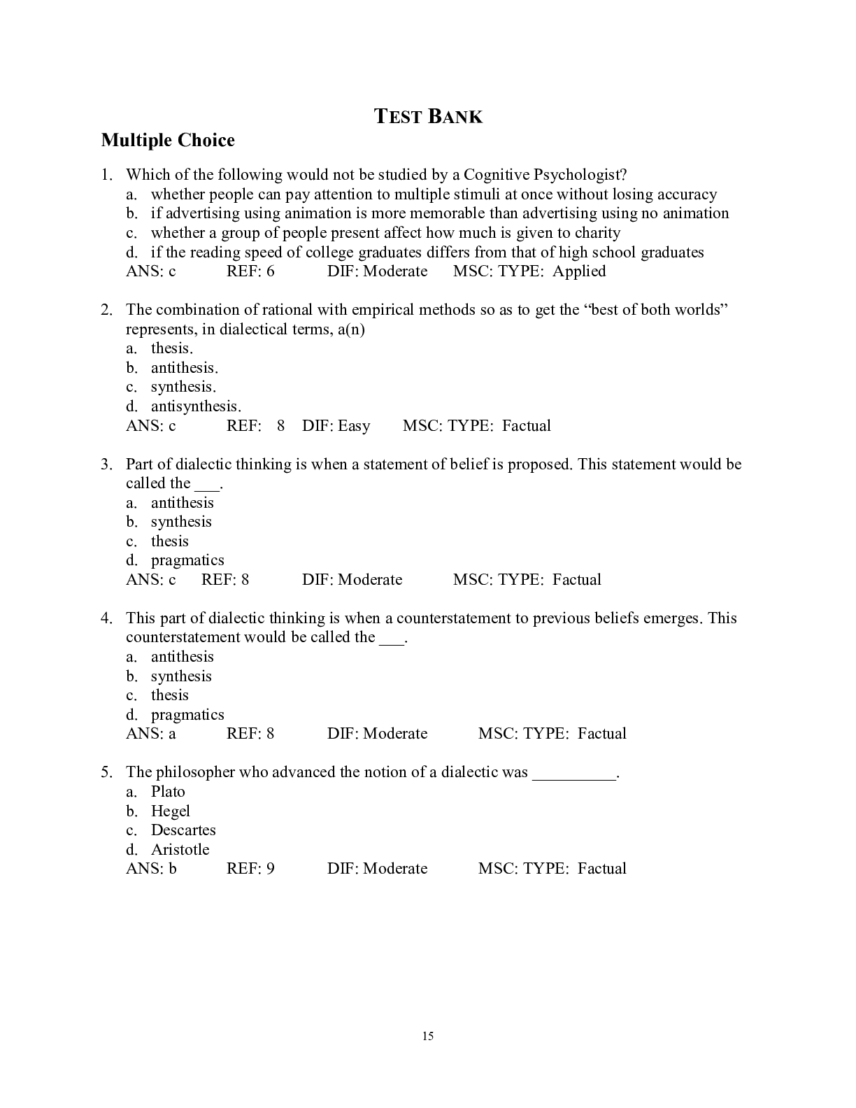 PYC3703 MCQ Test Bank 2022/2023 – Cognitive Psychology